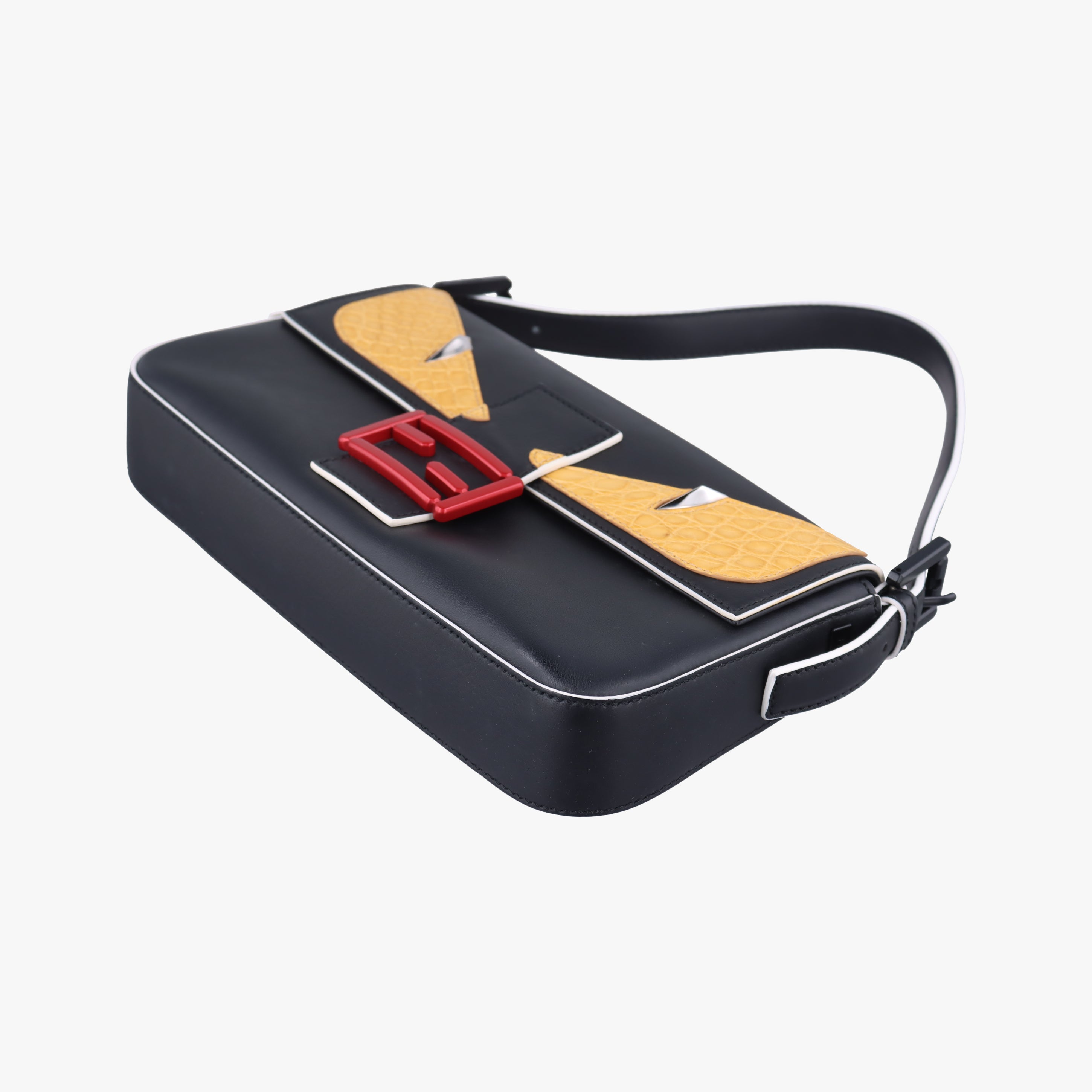 Vintage Fendi Baguette Black×yellow×Red Leather 8BR600 shoulderbag | stylenewstar