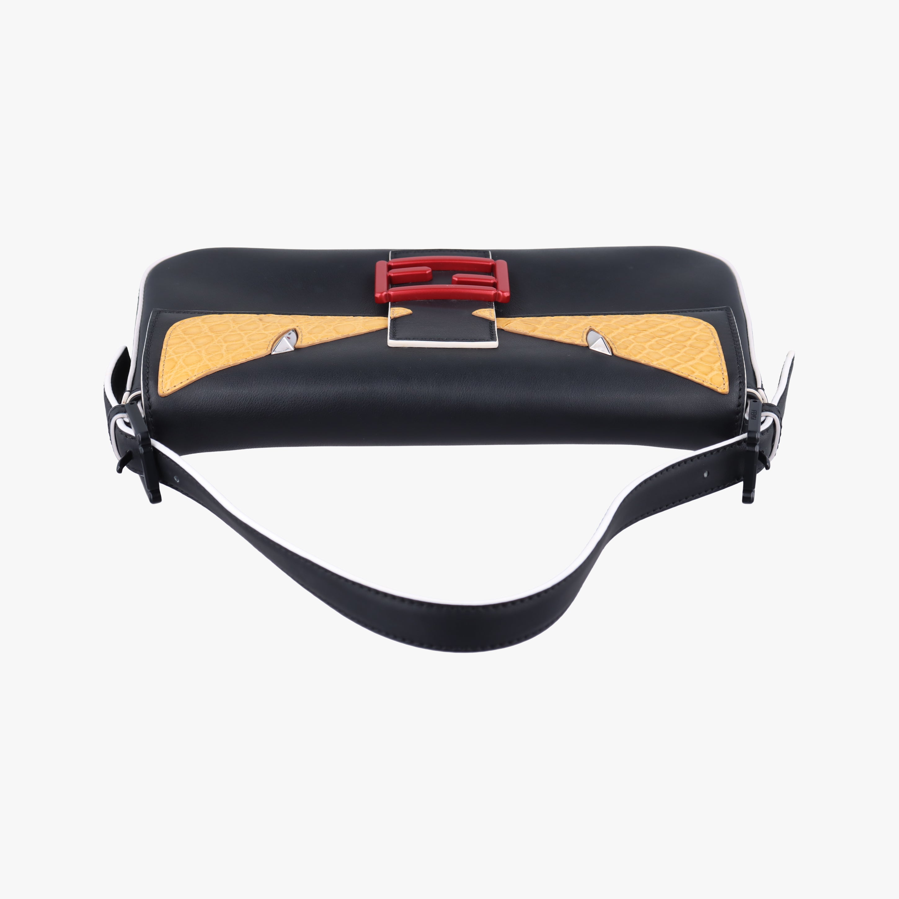 Vintage Fendi Baguette Black×yellow×Red Leather 8BR600 shoulderbag | stylenewstar