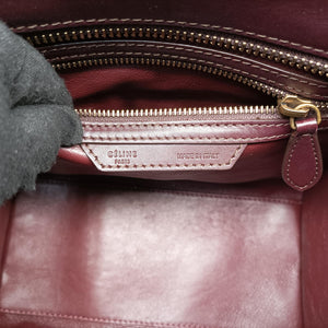 Secondhand Celine Luggage Micro shopper Black x Red x Multicolor snakeskin × leather  handbag | stylenewstar