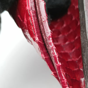 Secondhand Celine Luggage Micro shopper Black x Red x Multicolor snakeskin × leather  handbag | stylenewstar