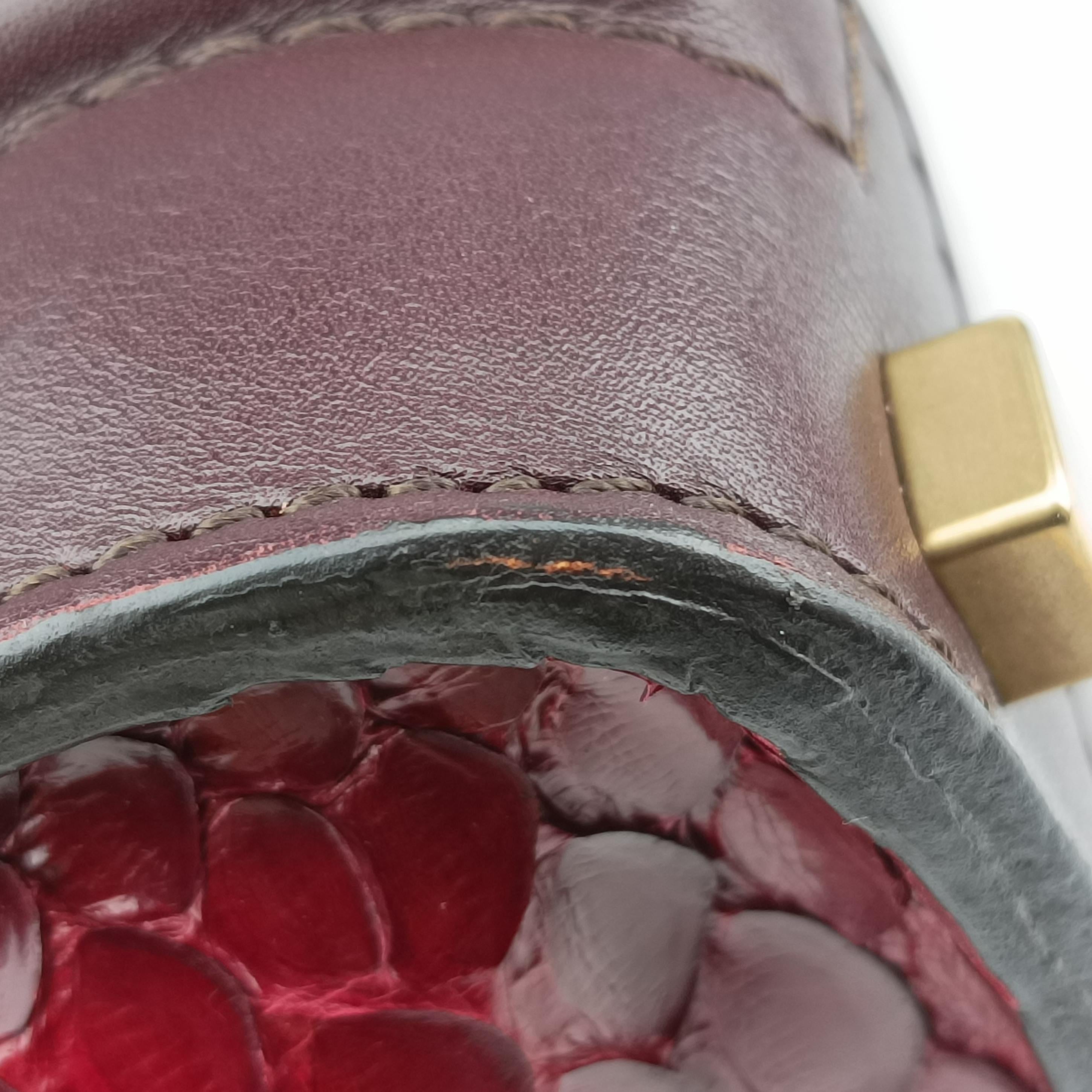 Secondhand Celine Luggage Micro shopper Black x Red x Multicolor snakeskin × leather  handbag | stylenewstar