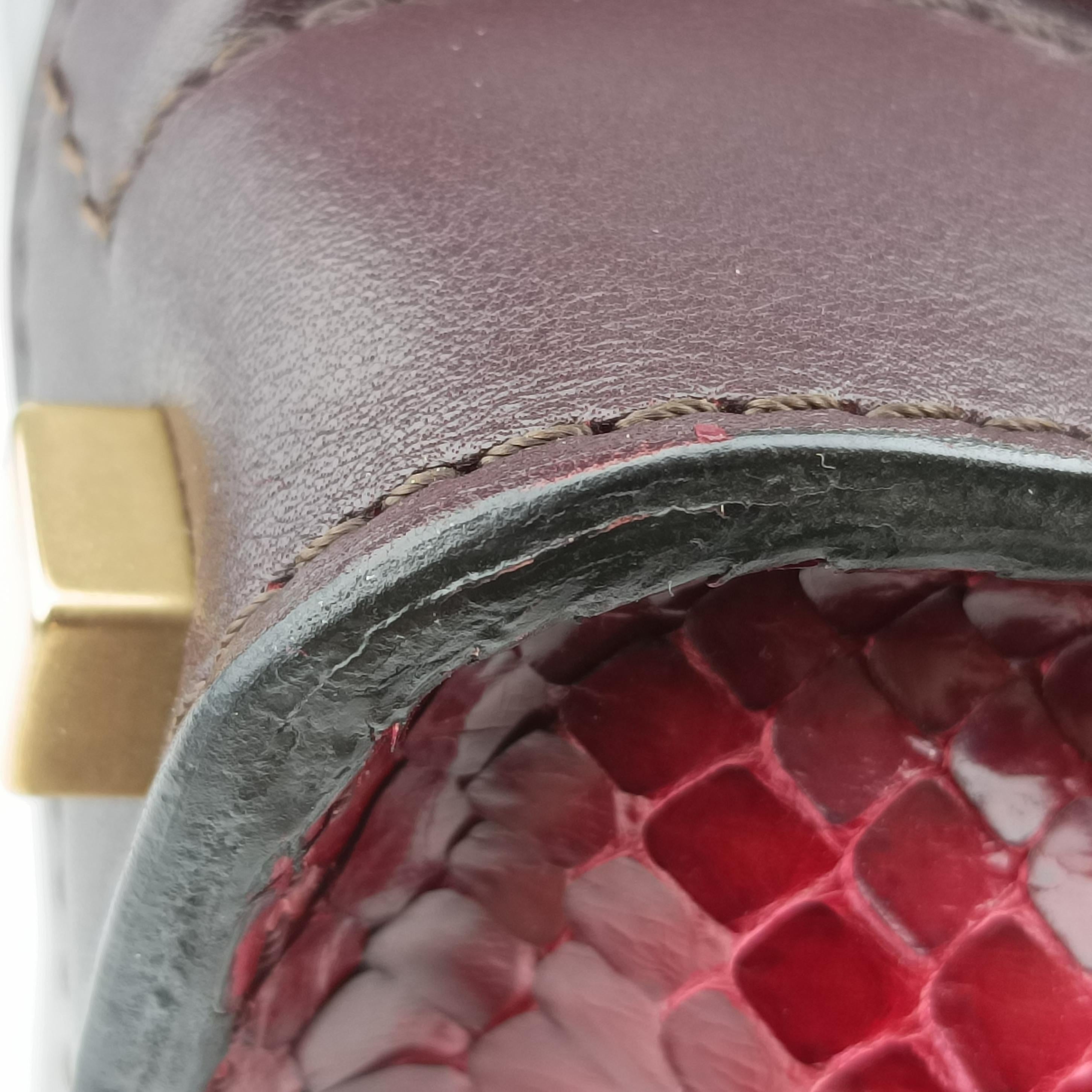 Secondhand Celine Luggage Micro shopper Black x Red x Multicolor snakeskin × leather  handbag | stylenewstar