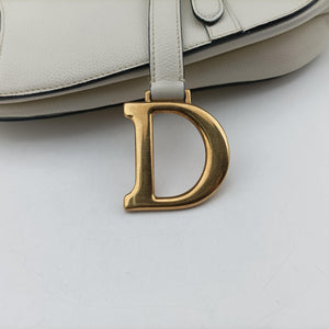 Pre-owned Christian Dior Saddle White Leather  handbag | stylenewstar