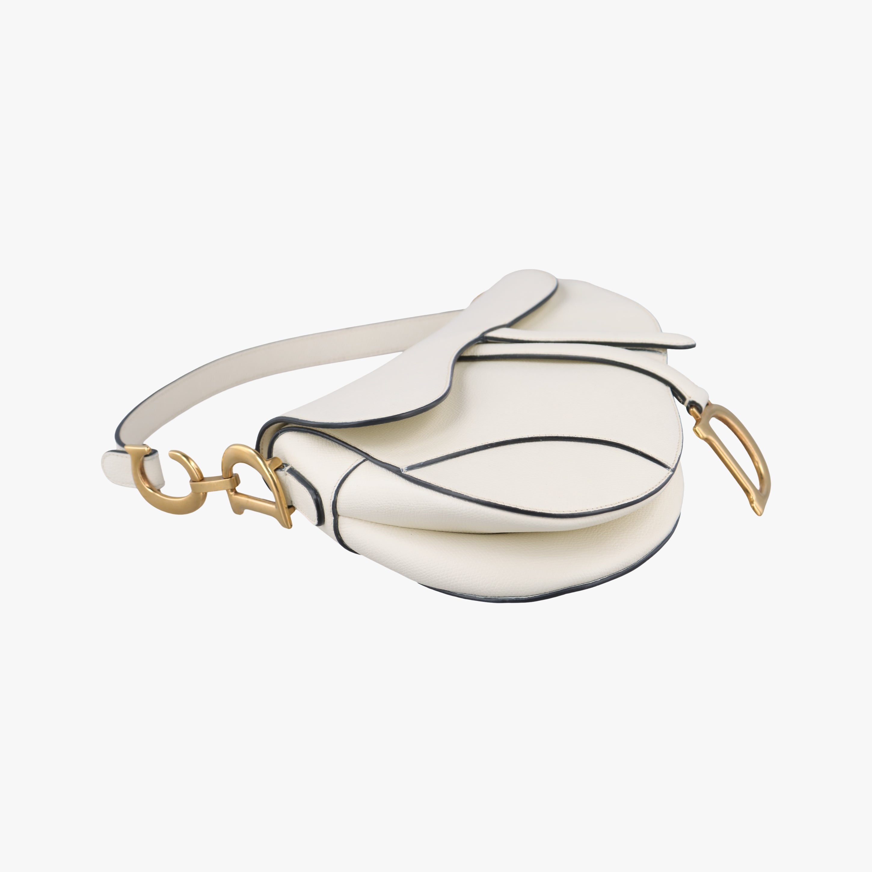 Pre-owned Christian Dior Saddle White Leather  handbag | stylenewstar