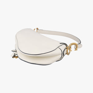 Pre-owned Christian Dior Saddle White Leather  handbag | stylenewstar
