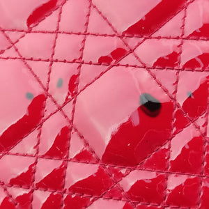 Pre-owned Christian Dior Lady Dior Red patent  shoulderbag | stylenewstar