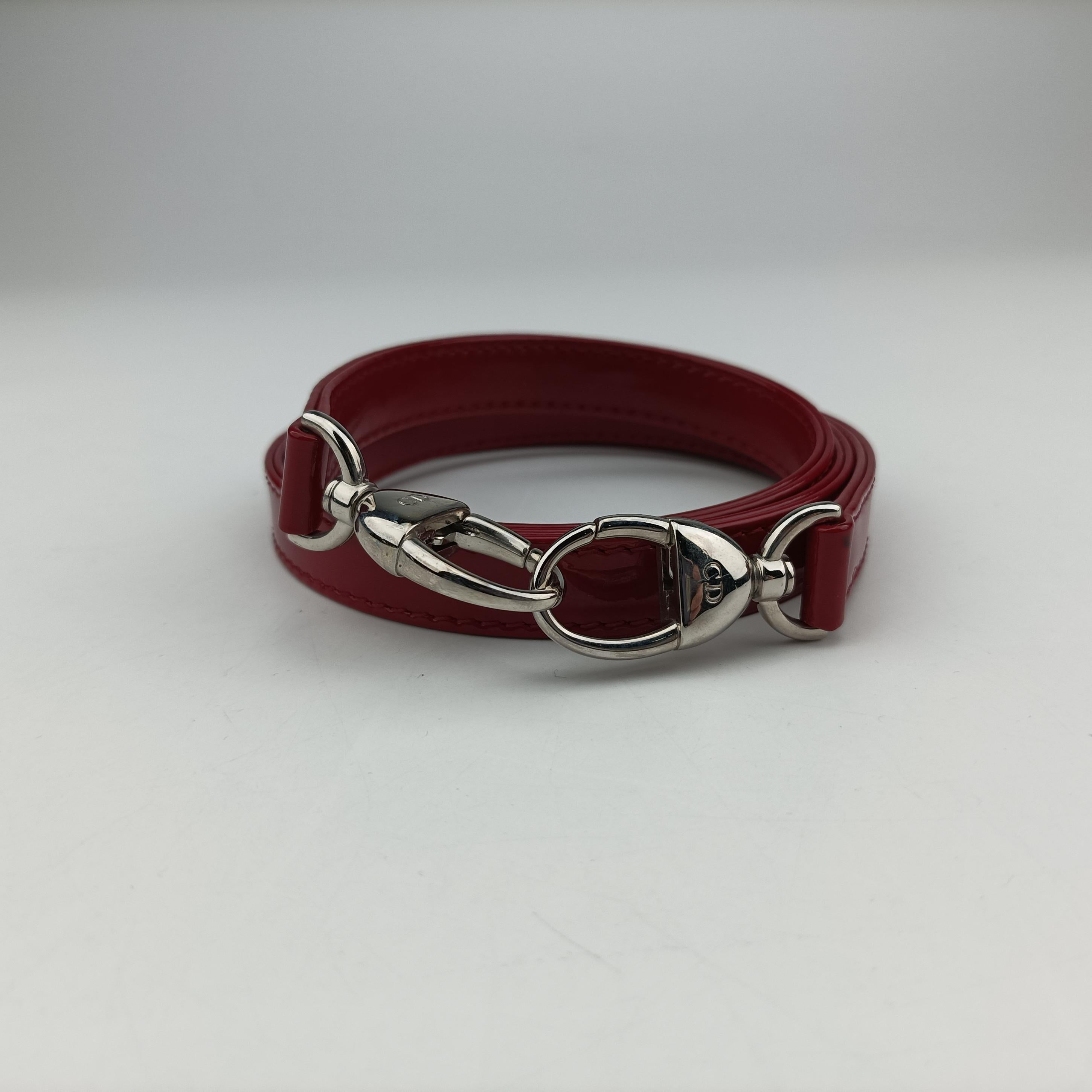 Pre-owned Christian Dior Lady Dior Red patent  shoulderbag | stylenewstar