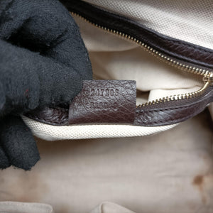 Pre-owned Gucci Sherry Line Brown leather 247205 handbag | stylenewstar