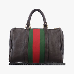 Pre-owned Gucci Sherry Line Brown leather 247205 handbag | stylenewstar