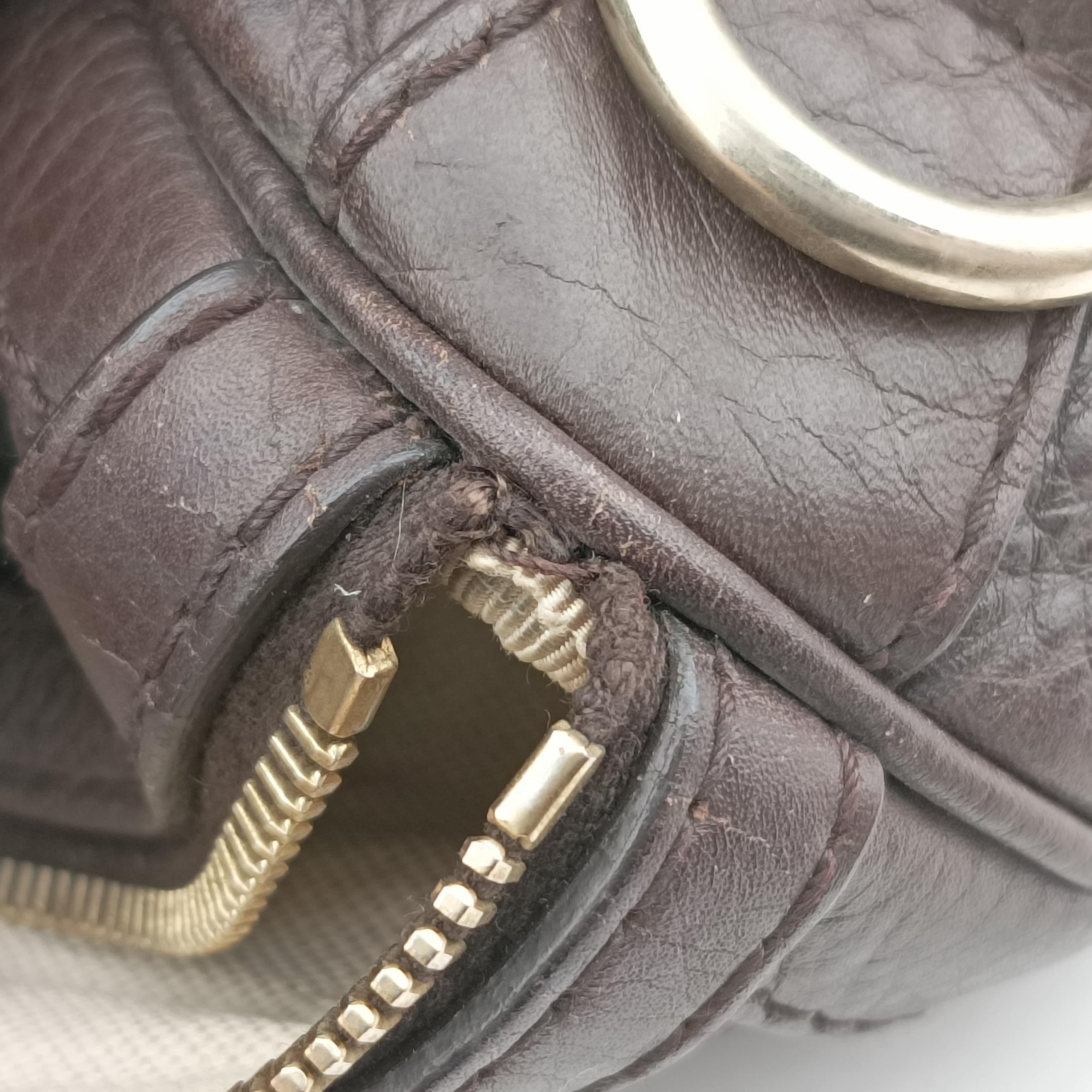 Pre-owned Gucci Sherry Line Brown leather 247205 handbag | stylenewstar