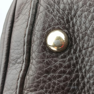 Pre-owned Gucci Sherry Line Brown leather 247205 handbag | stylenewstar