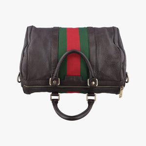 Pre-owned Gucci Sherry Line Brown leather 247205 handbag | stylenewstar