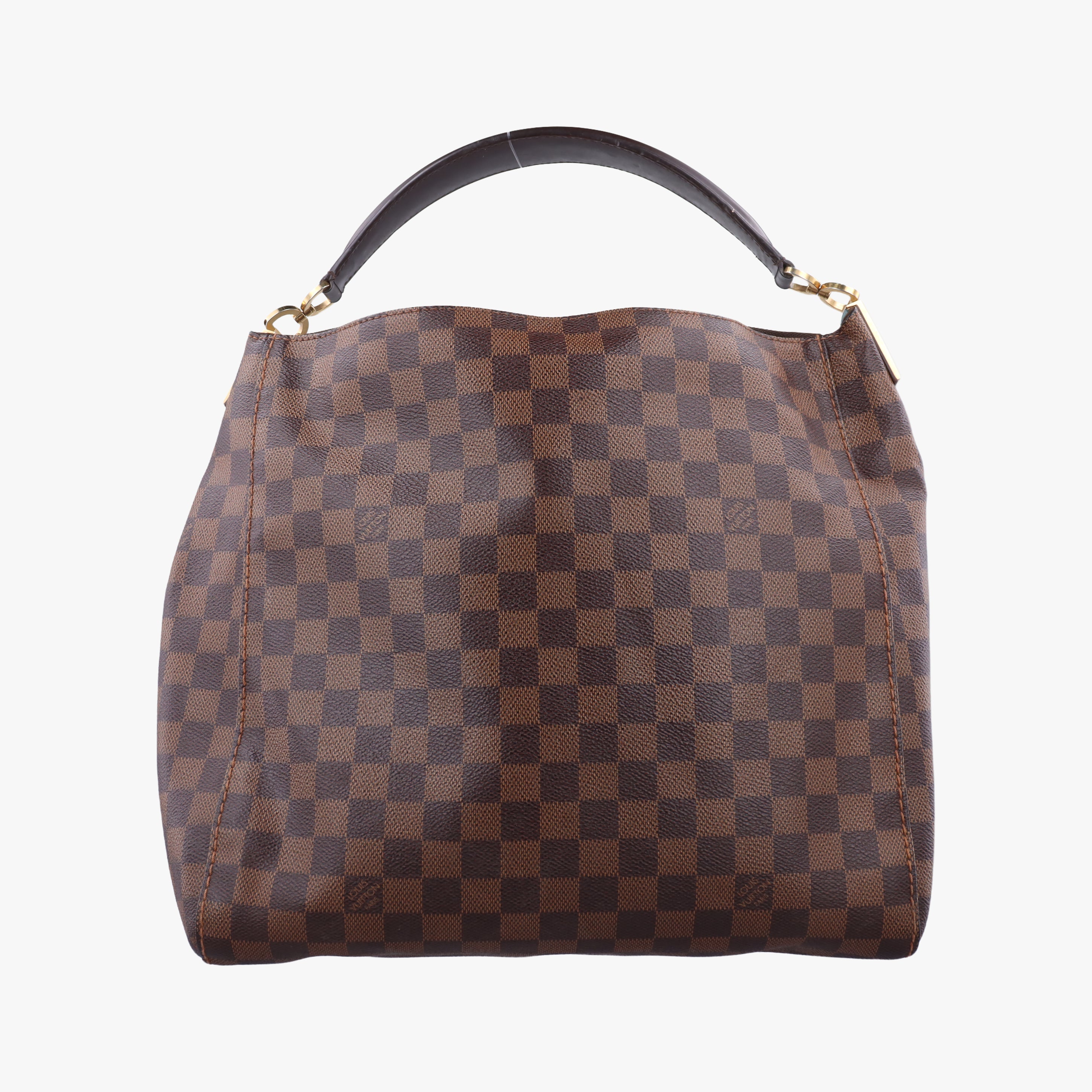 Pre-owned Louis Vuitton Damier Portobello PM Ebene Damier PVC coated canvas leather N41184 handbag | stylenewstar