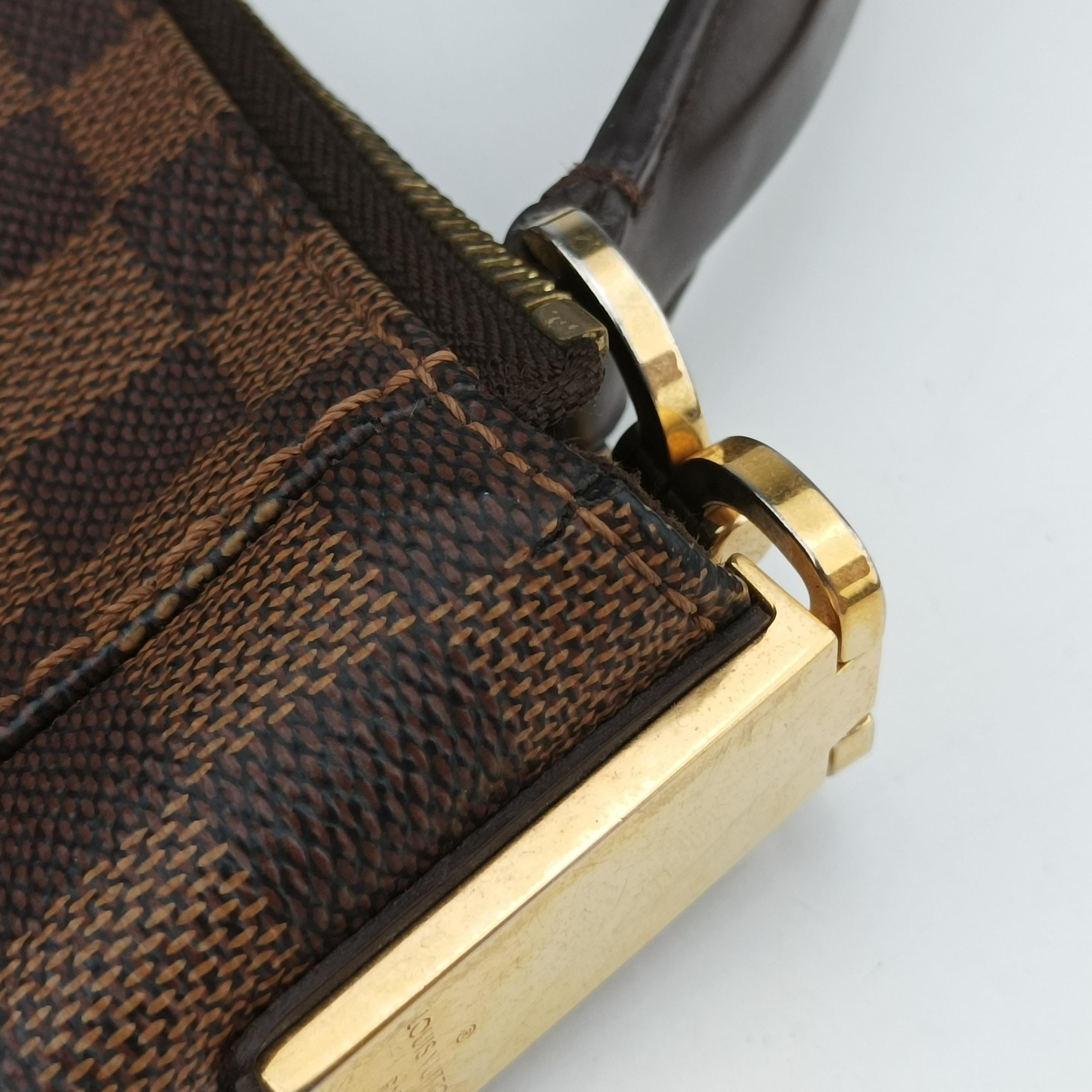 Pre-owned Louis Vuitton Damier Portobello PM Ebene Damier PVC coated canvas leather N41184 handbag | stylenewstar