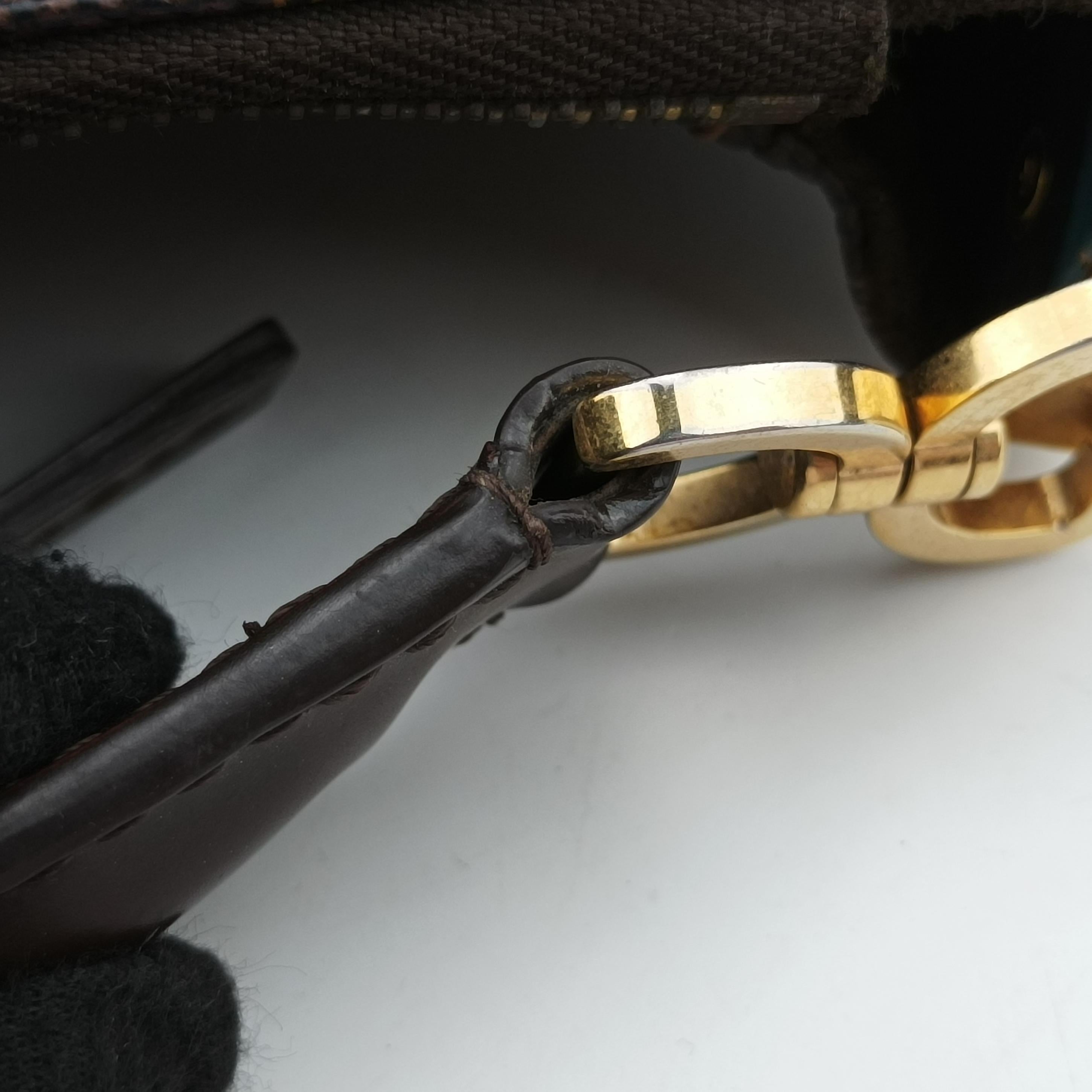 Pre-owned Louis Vuitton Damier Portobello PM Ebene Damier PVC coated canvas leather N41184 handbag | stylenewstar