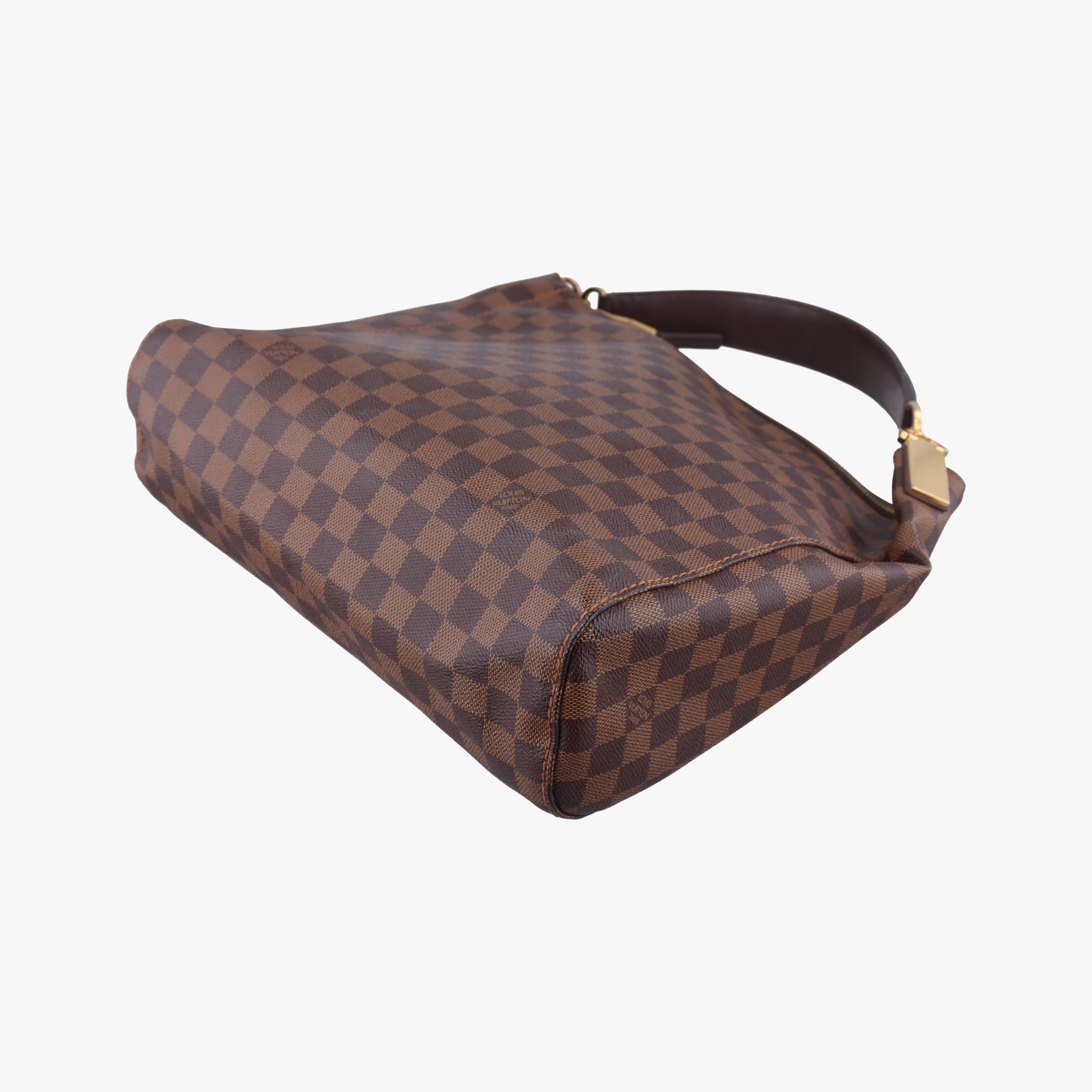 Pre-owned Louis Vuitton Damier Portobello PM Ebene Damier PVC coated canvas leather N41184 handbag | stylenewstar