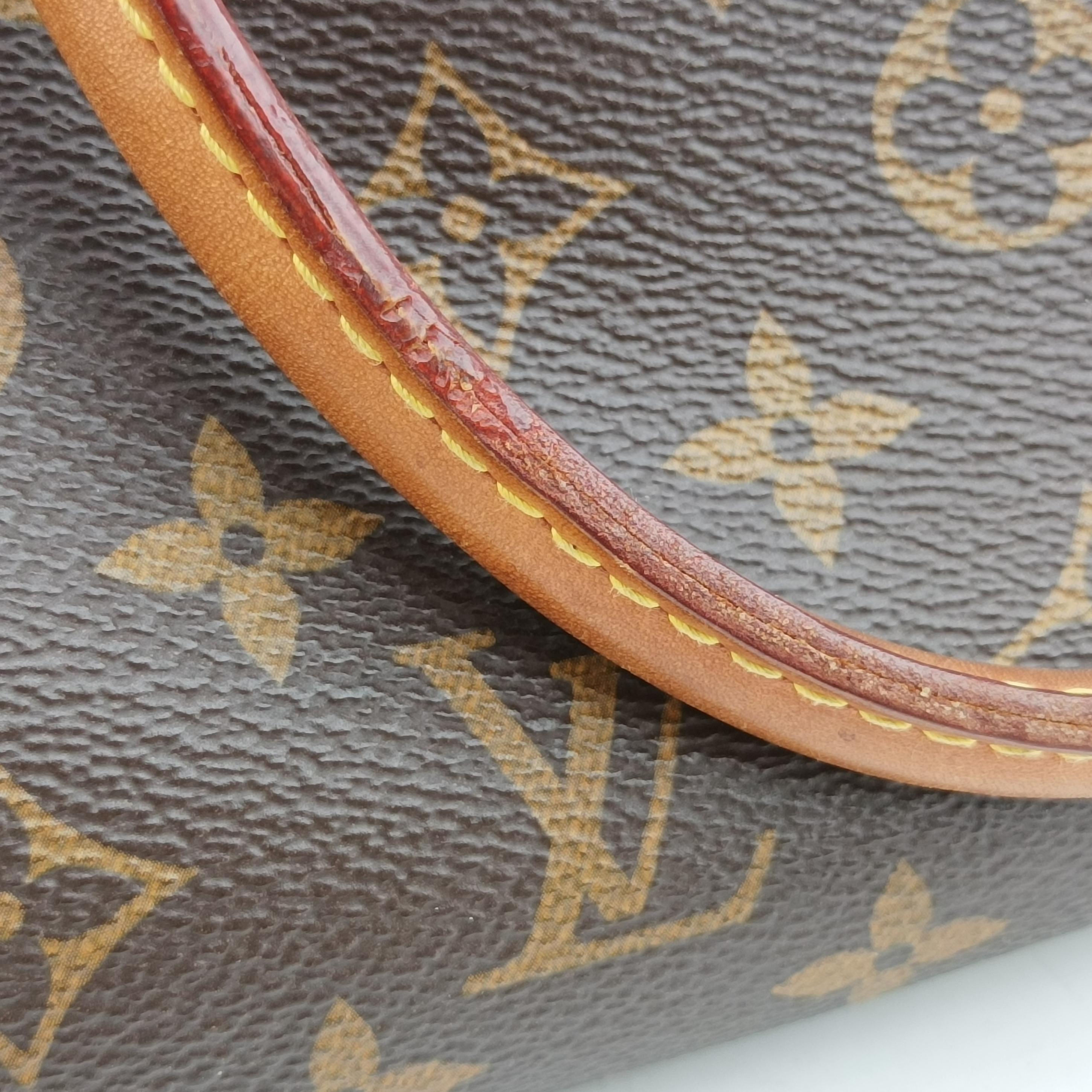 Pre-owned Louis Vuitton PALLAS brown×CERISE Monogram Canvas×calf leather M41175 shoulderbag | stylenewstar