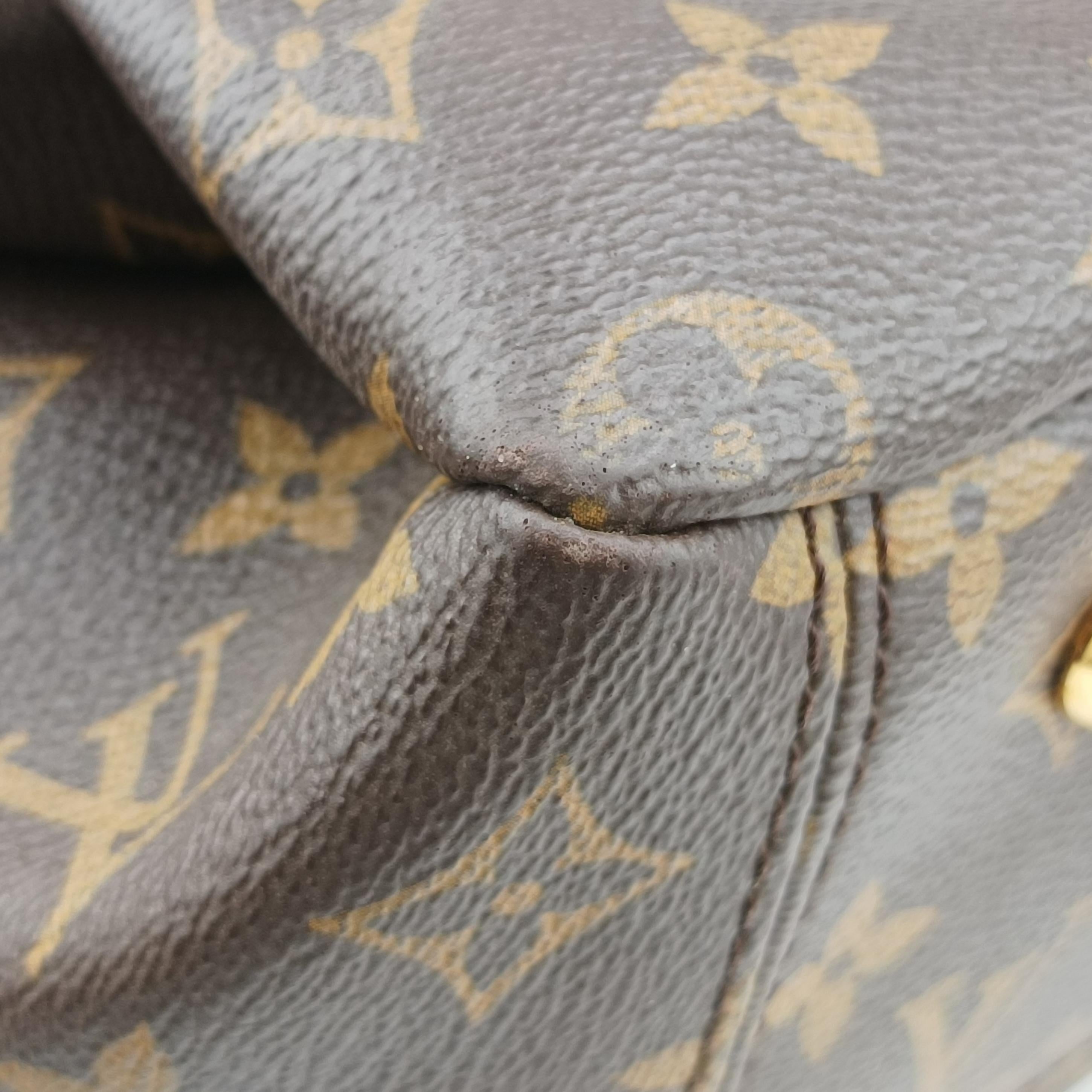 Pre-owned Louis Vuitton PALLAS brown×CERISE Monogram Canvas×calf leather M41175 shoulderbag | stylenewstar