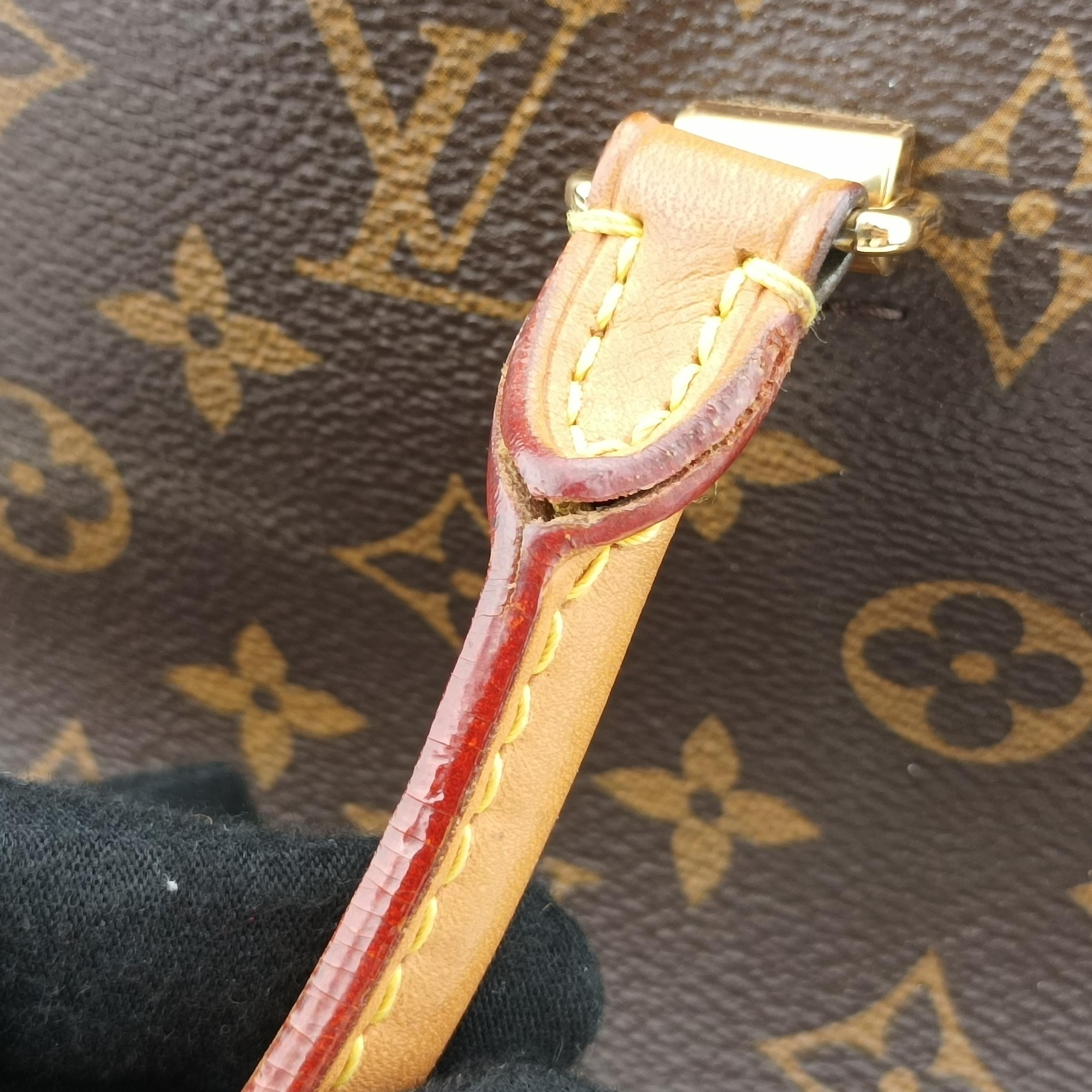 Pre-owned Louis Vuitton PALLAS brown×CERISE Monogram Canvas×calf leather M41175 shoulderbag | stylenewstar