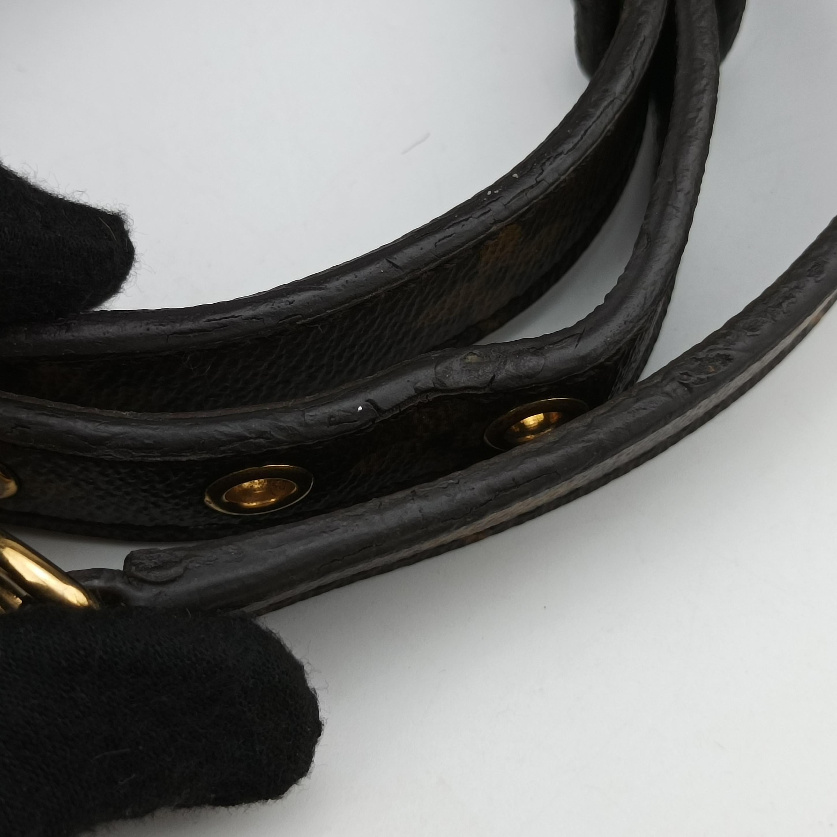 Pre-owned Louis Vuitton PALLAS brown×CERISE Monogram Canvas×calf leather M41175 shoulderbag | stylenewstar