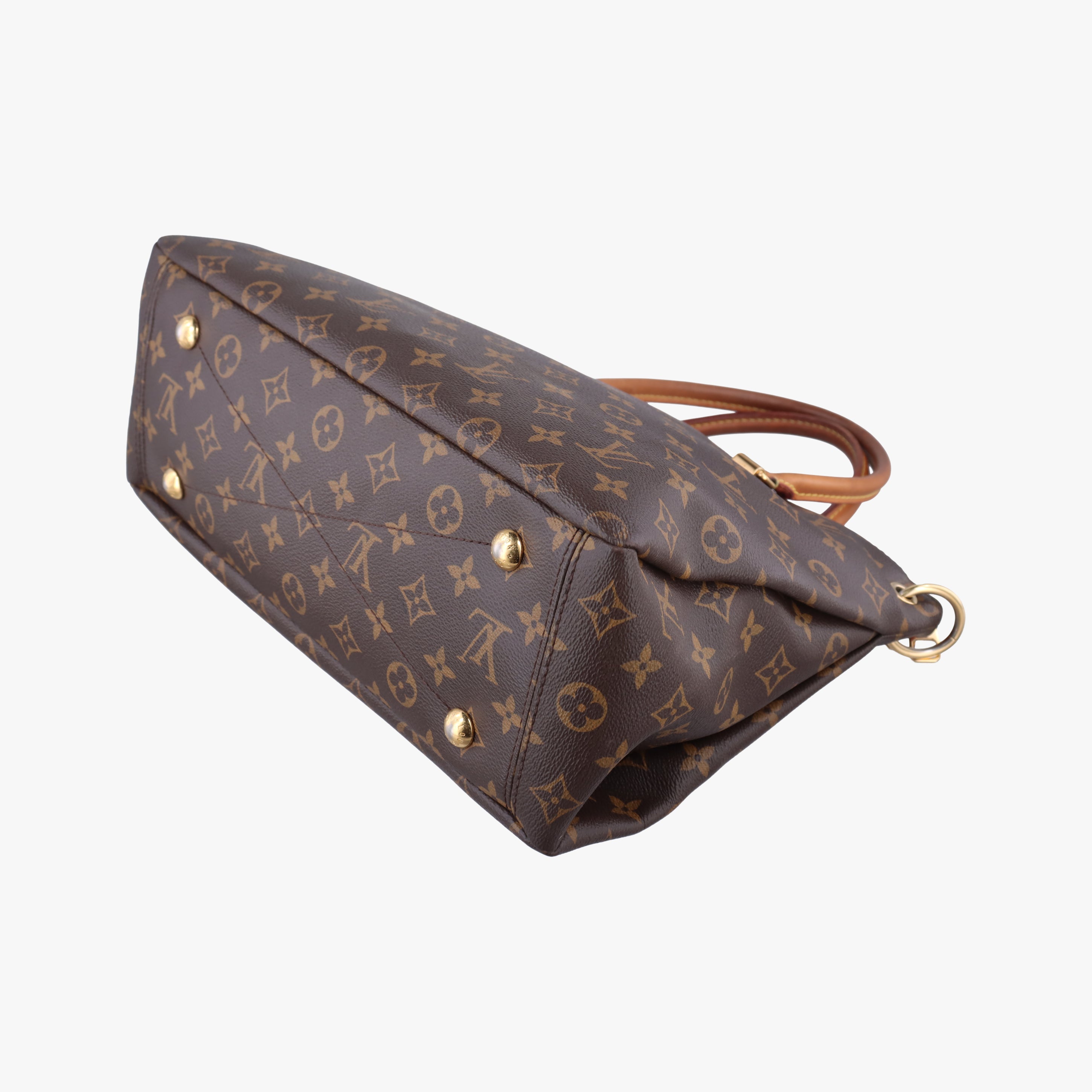 Pre-owned Louis Vuitton PALLAS brown×CERISE Monogram Canvas×calf leather M41175 shoulderbag | stylenewstar