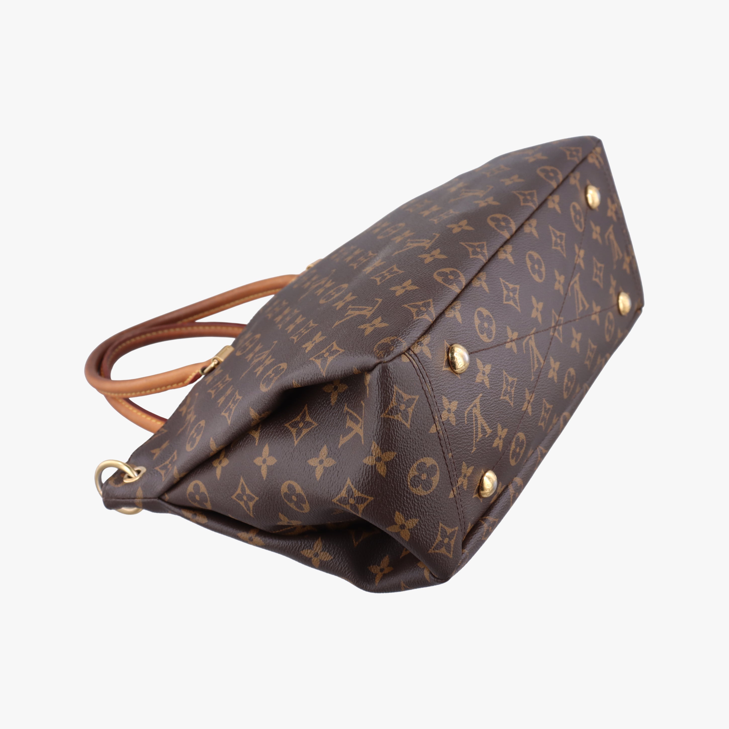 Pre-owned Louis Vuitton PALLAS brown×CERISE Monogram Canvas×calf leather M41175 shoulderbag | stylenewstar