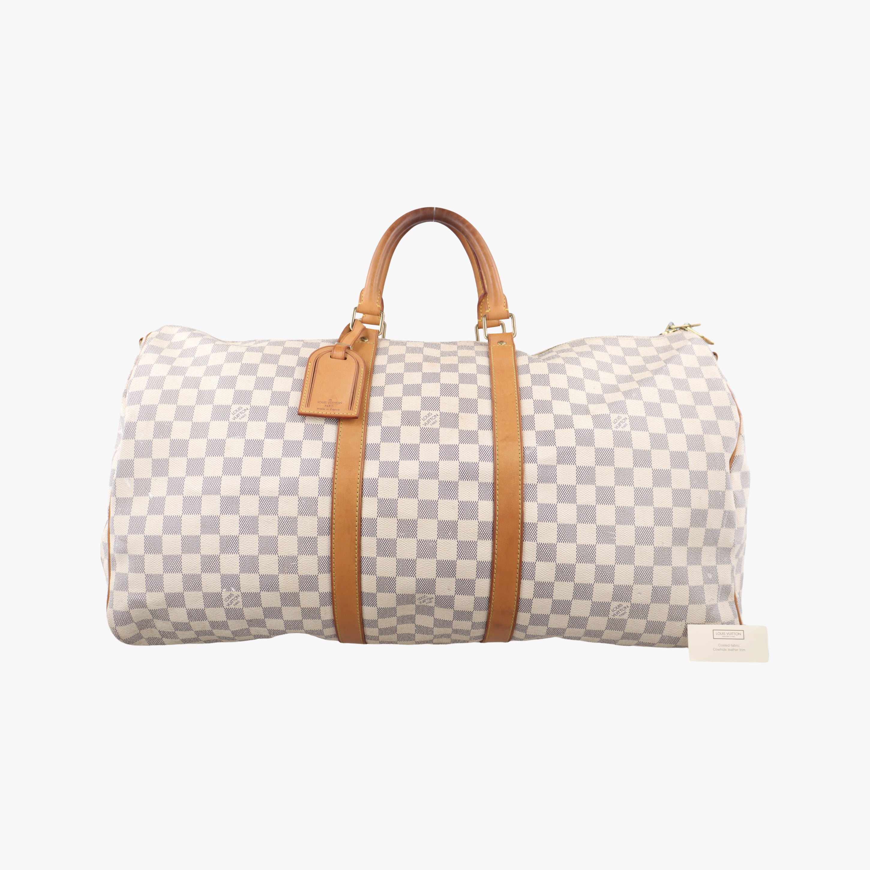 Pre-owned Louis Vuitton Keepall Bandouliere 55 Azur Damier Canvas N41429 handbag | stylenewstar