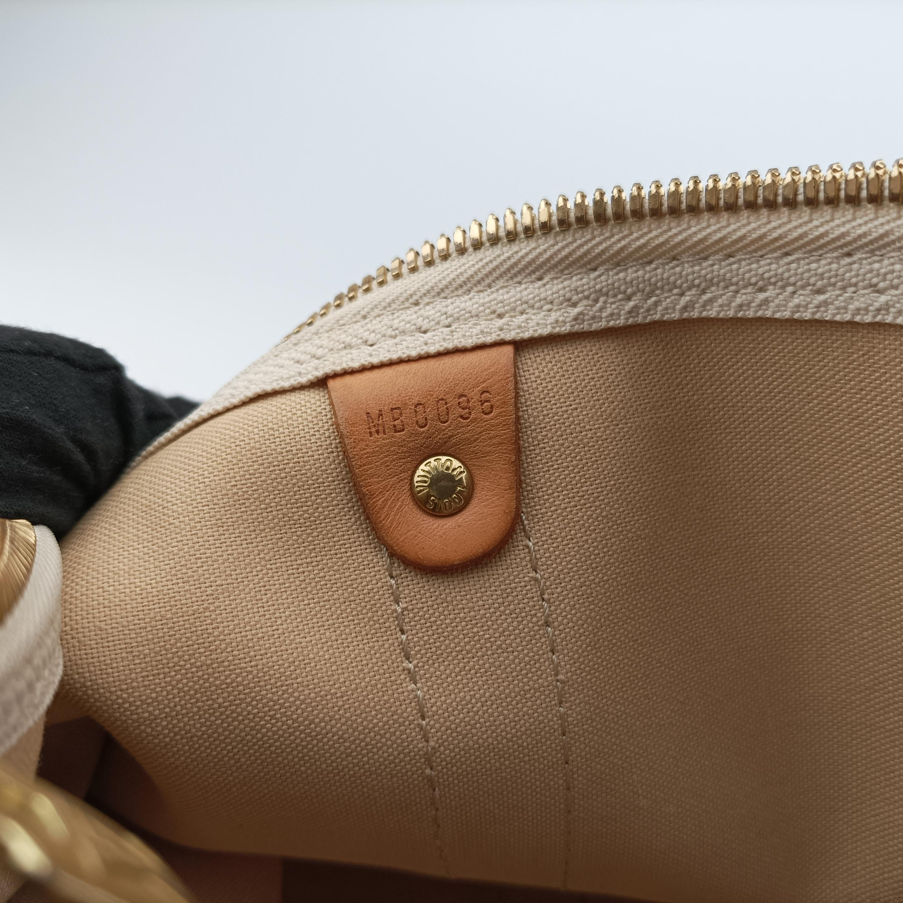 Pre-owned Louis Vuitton Keepall Bandouliere 55 Azur Damier Canvas N41429 handbag | stylenewstar