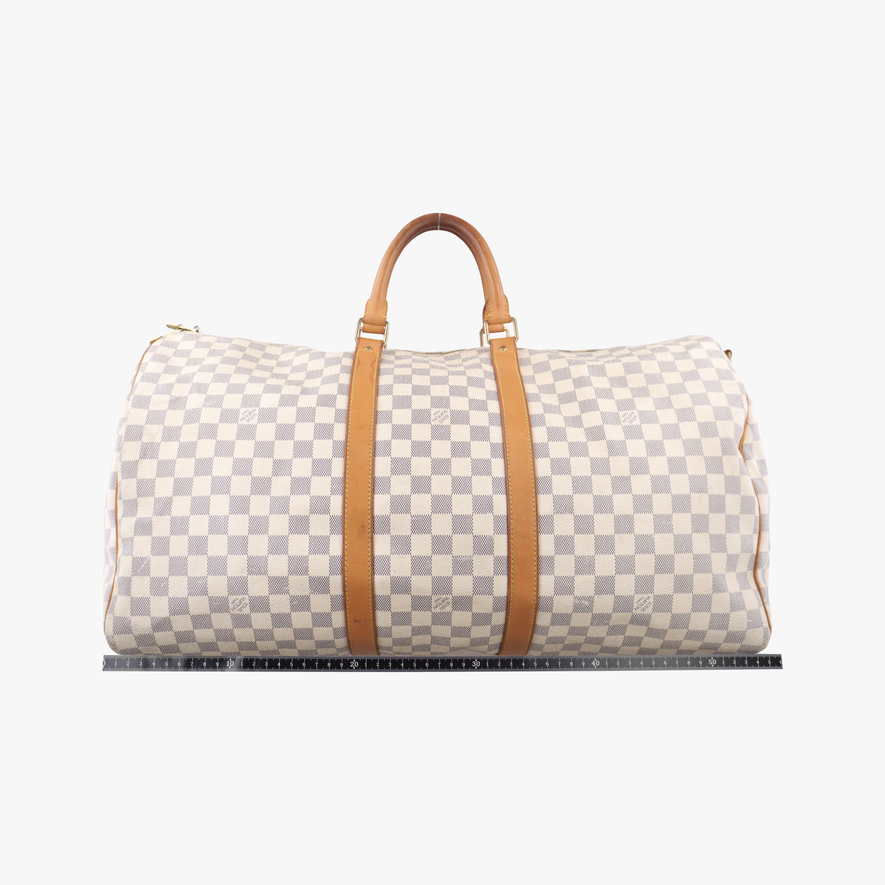Pre-owned Louis Vuitton Keepall Bandouliere 55 Azur Damier Canvas N41429 handbag | stylenewstar