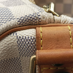 Pre-owned Louis Vuitton Keepall Bandouliere 55 Azur Damier Canvas N41429 handbag | stylenewstar