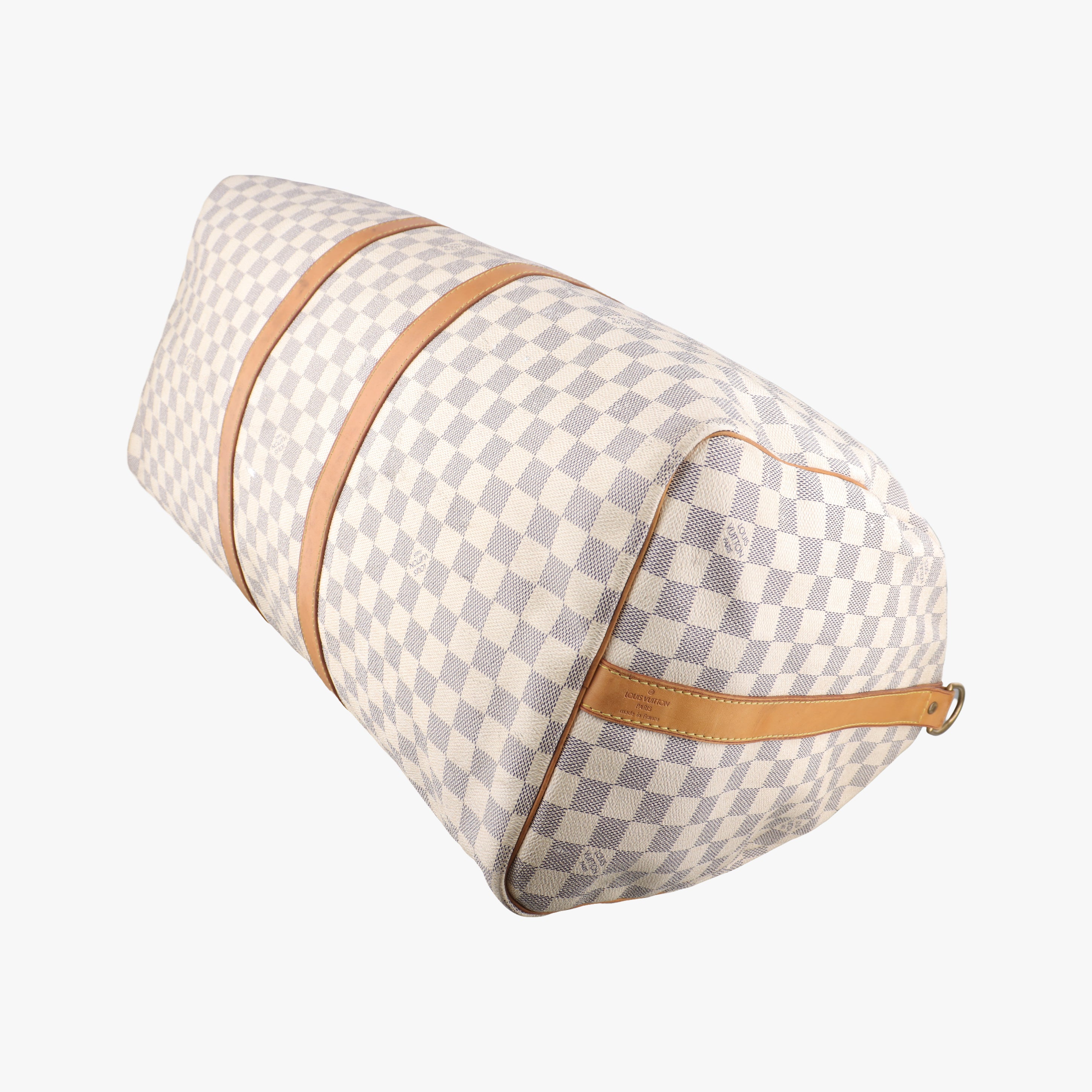 Pre-owned Louis Vuitton Keepall Bandouliere 55 Azur Damier Canvas N41429 handbag | stylenewstar