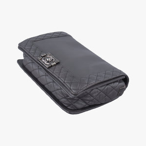 Pre-owned Chanel BOY CHANEL Grey leather A67948 shoulderbag | stylenewstar
