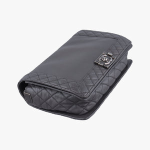 Pre-owned Chanel BOY CHANEL Grey leather A67948 shoulderbag | stylenewstar