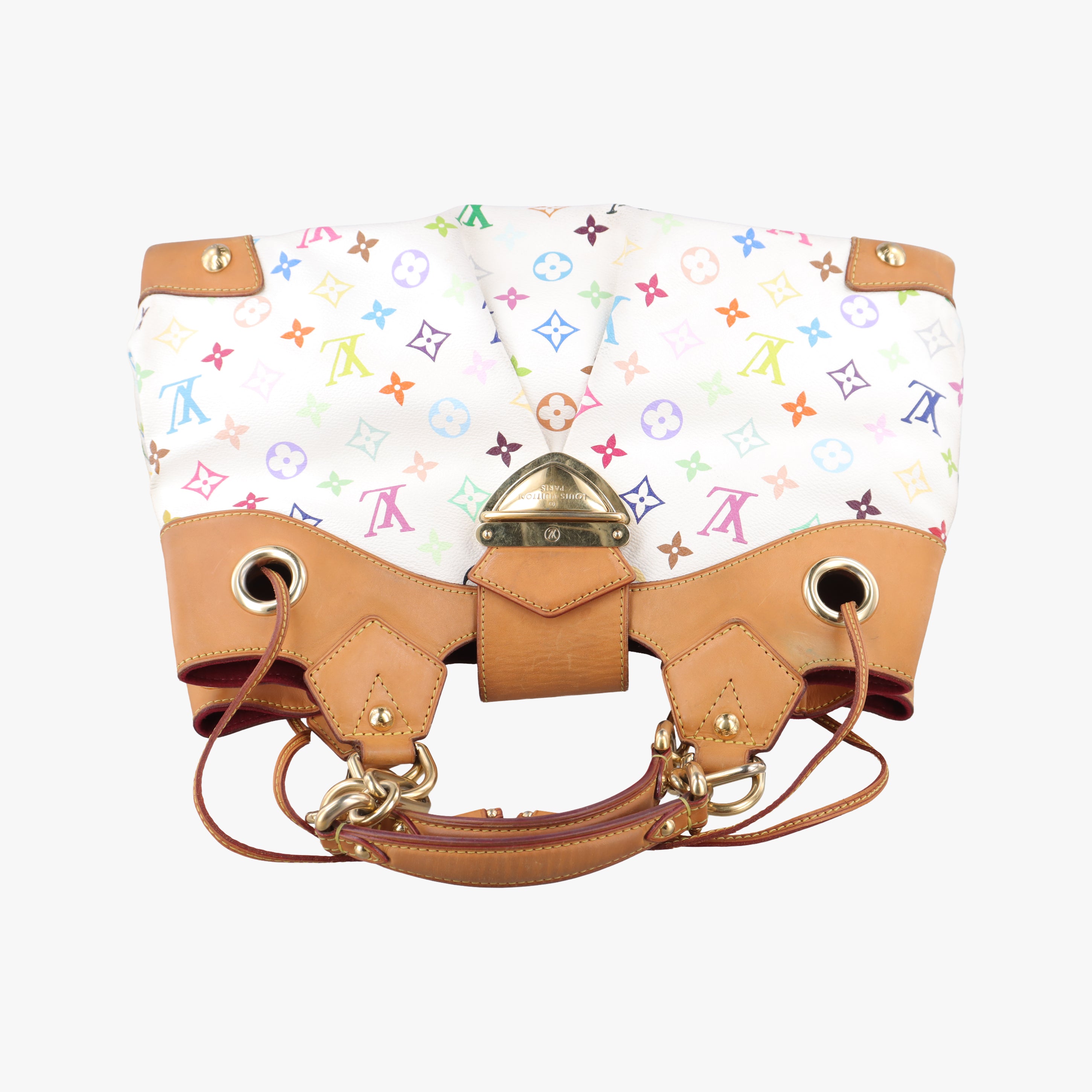 Pre-owned Louis Vuitton URSULA White Monogram Multicolor M40123 handbag | stylenewstar