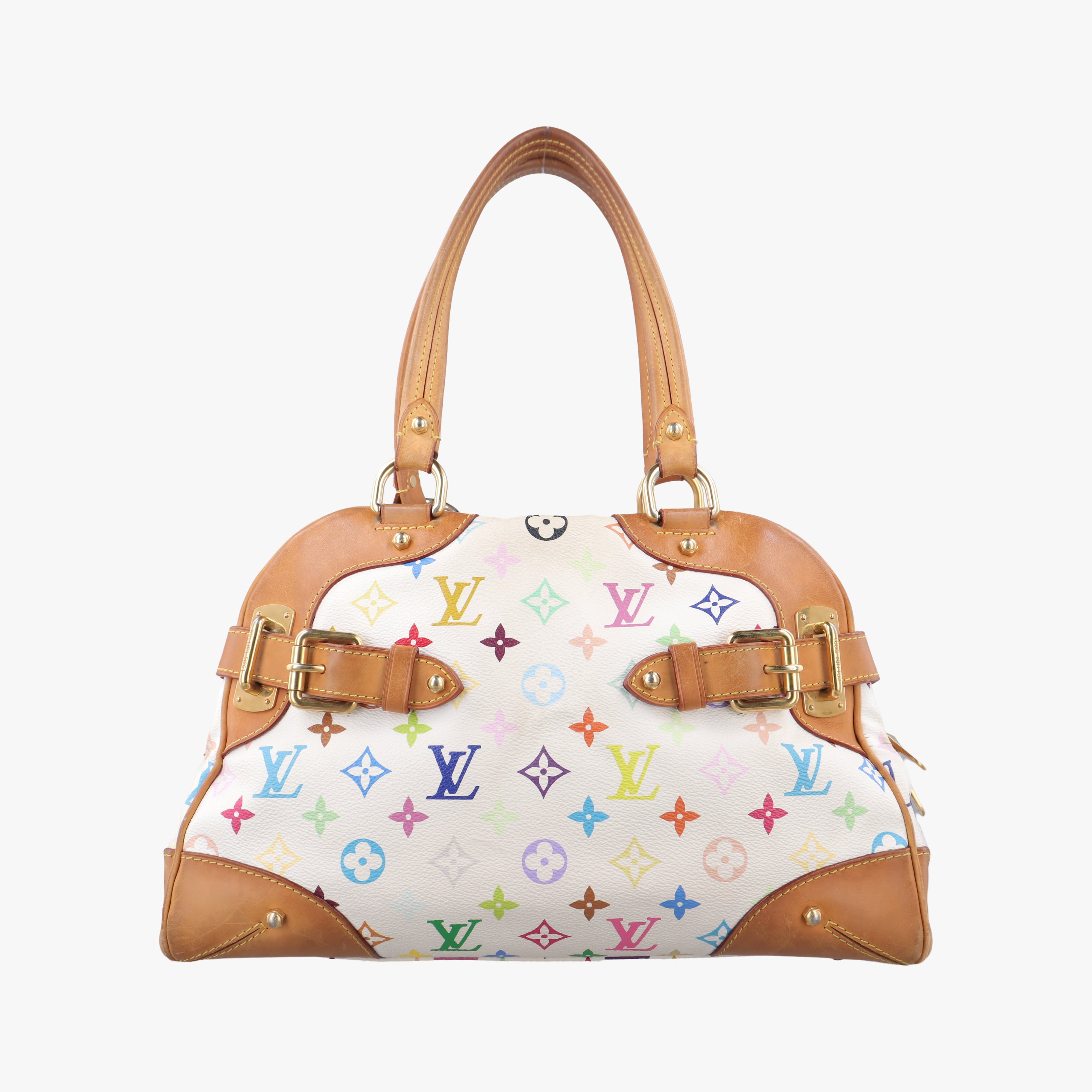 Pre-owned Louis Vuitton CLAUDIA white Monogram Multicolor M40193 shoulderbag | stylenewstar