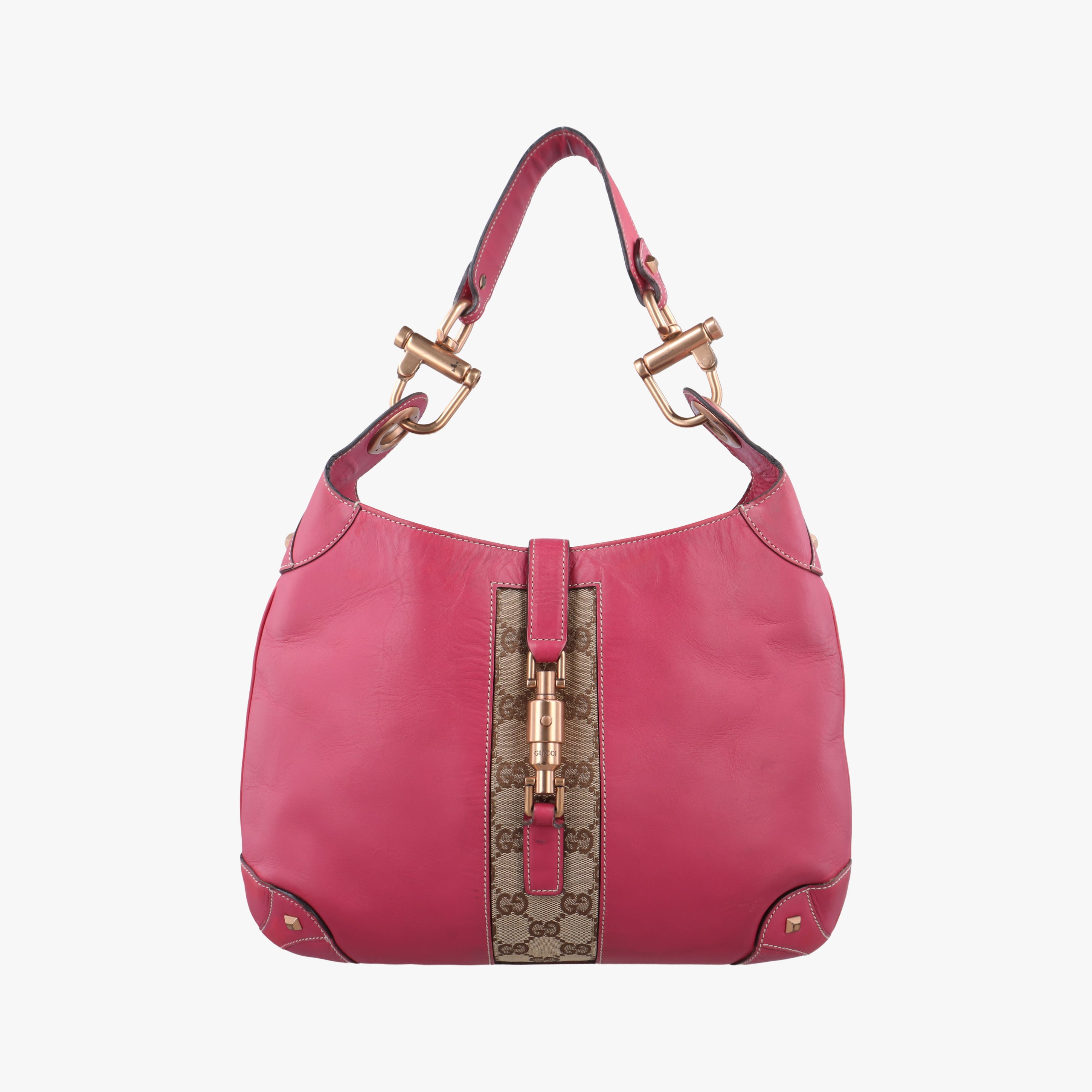 Pre-owned Gucci New Jackie Rose Leather 120888 shoulderbag | stylenewstar
