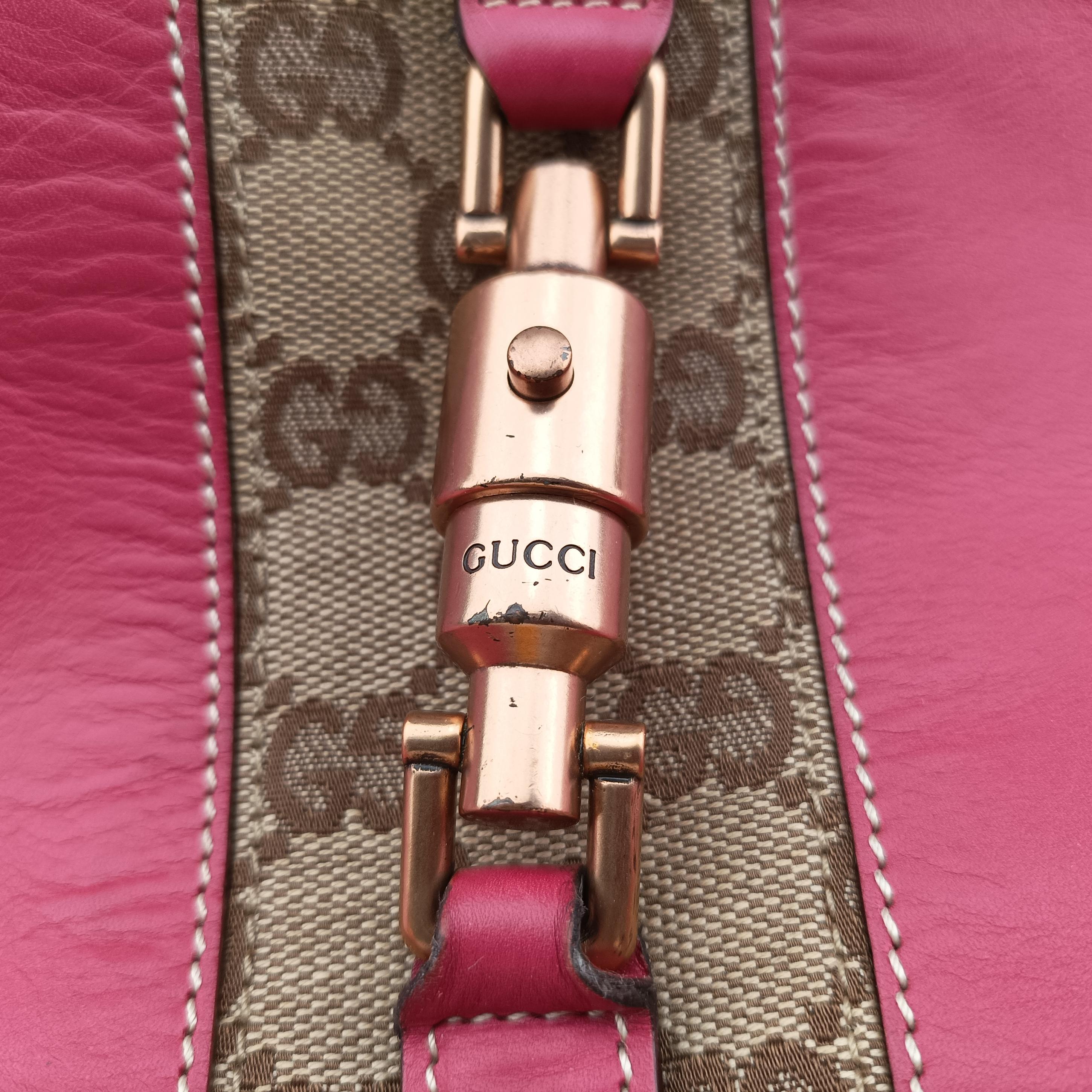 Pre-owned Gucci New Jackie Rose Leather 120888 shoulderbag | stylenewstar
