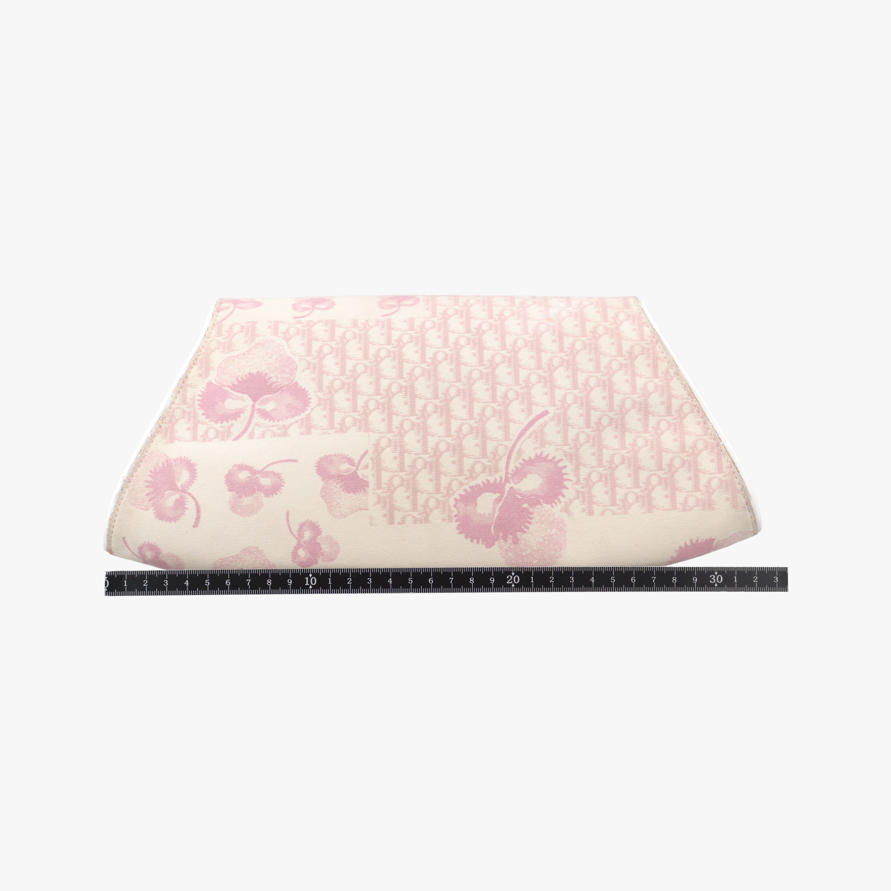 Pre-owned Christian Dior Cherry Blossom Flower Baguette White×Multicolour canvas  handbag | stylenewstar