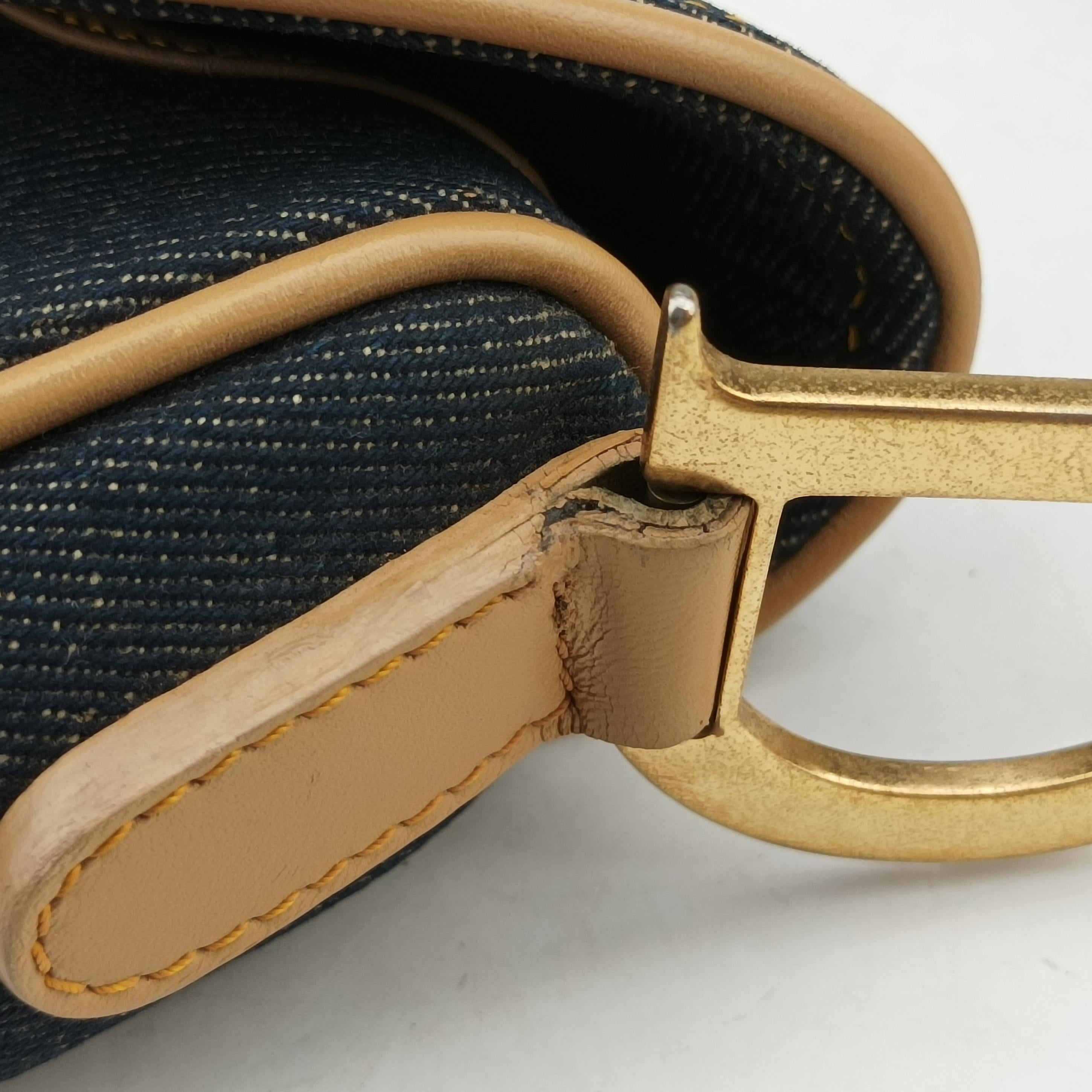 Vintage Christian Dior Saddlebags Blue Denim  handbag | stylenewstar