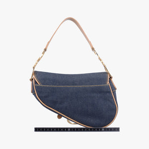 Vintage Christian Dior Saddlebags Blue Denim  handbag | stylenewstar