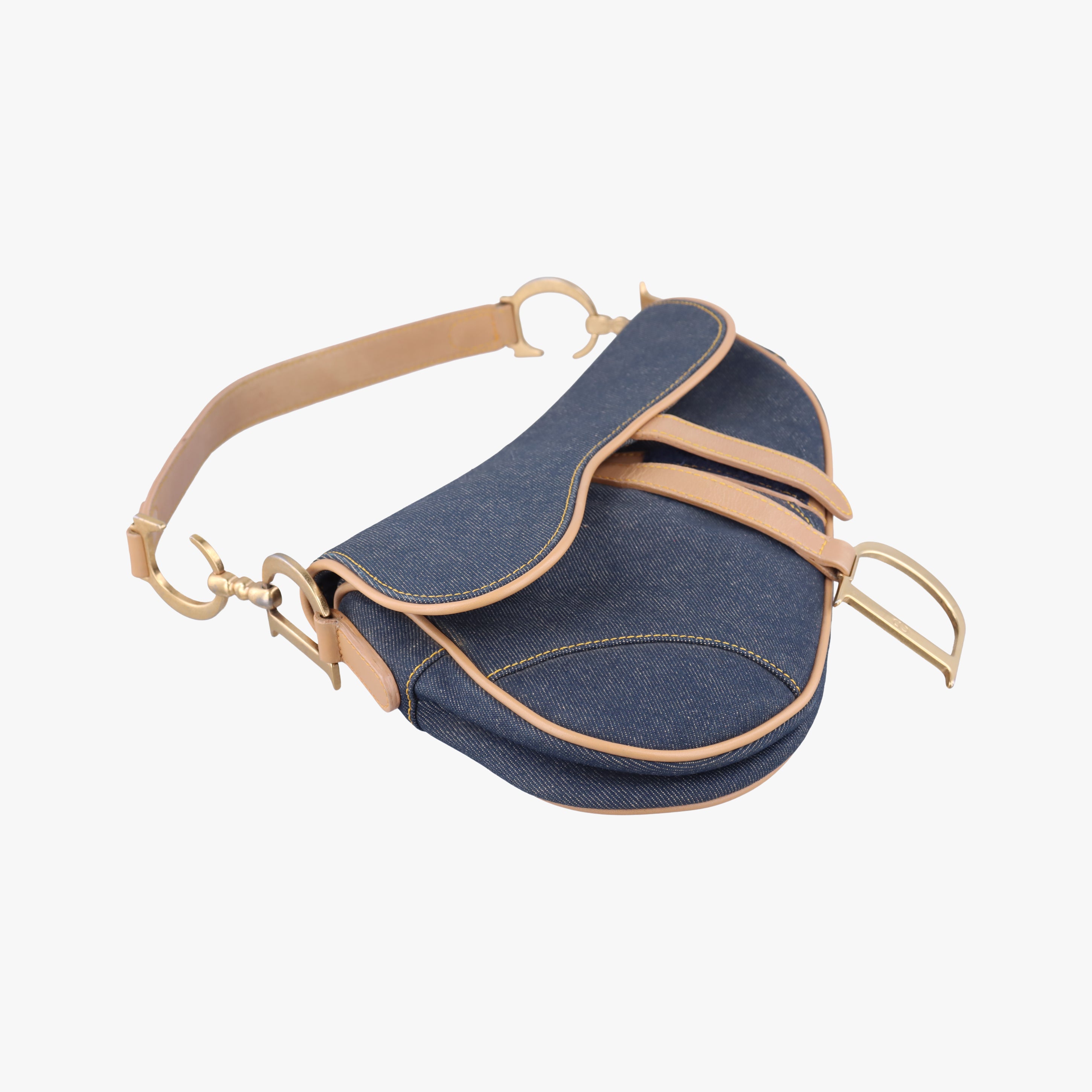 Vintage Christian Dior Saddlebags Blue Denim  handbag | stylenewstar