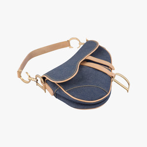 Vintage Christian Dior Saddlebags Blue Denim  handbag | stylenewstar