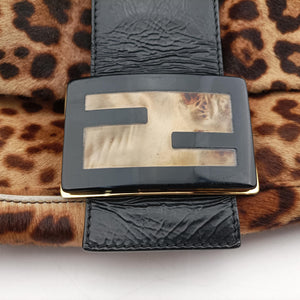 Pre-owned Fendi Big Mamma Forever Flap Multicolour ponyhair 8BR638 shoulderbag | stylenewstar