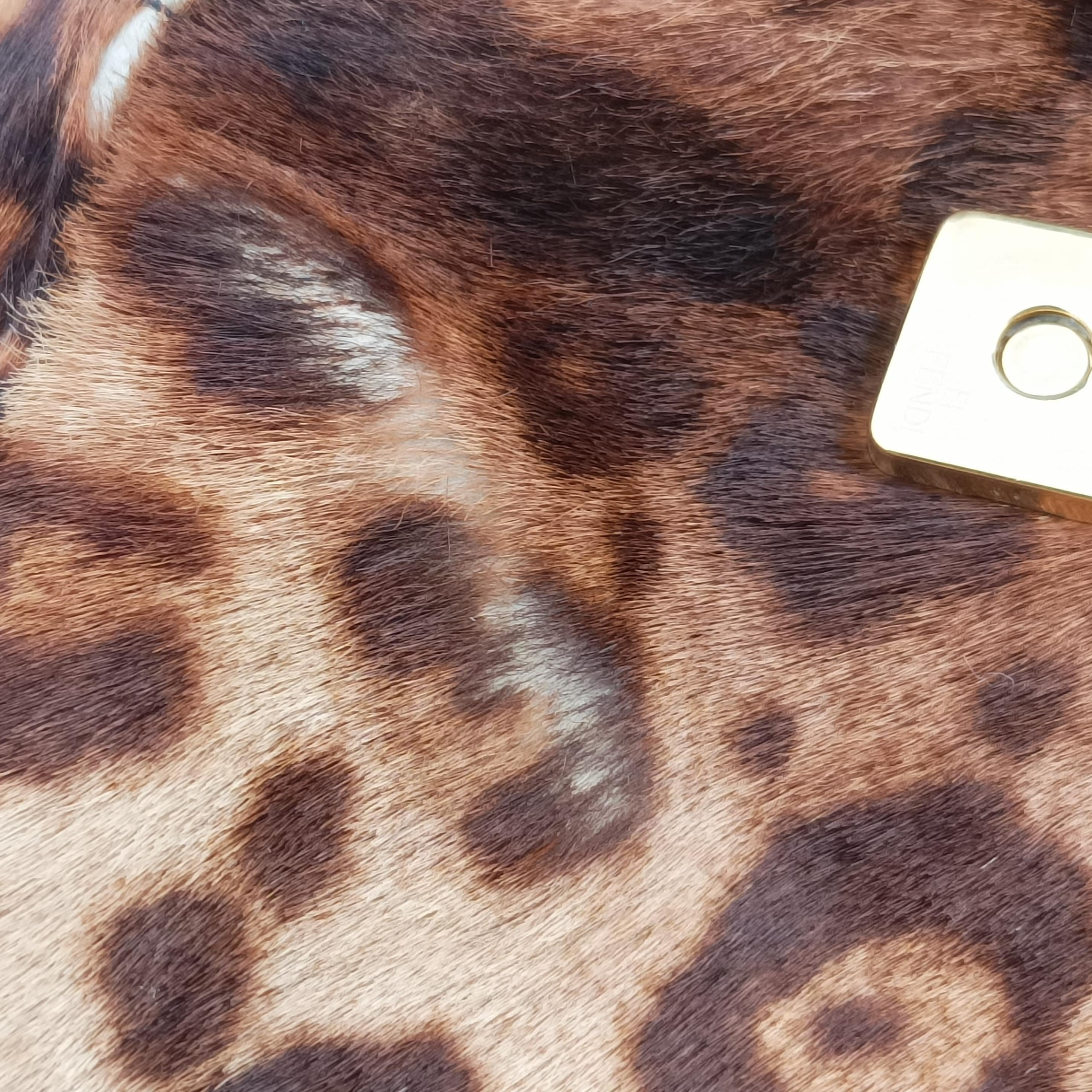 Pre-owned Fendi Big Mamma Forever Flap Multicolour ponyhair 8BR638 shoulderbag | stylenewstar