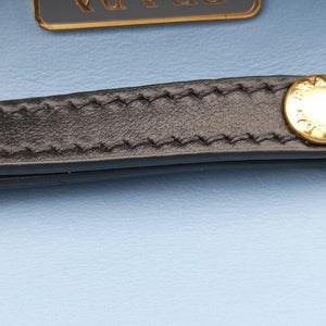 Pre-owned Prada City Calf Astrology Cahier ブルー×ブラック Saffiano leather×Leather  shoulderbag | stylenewstar