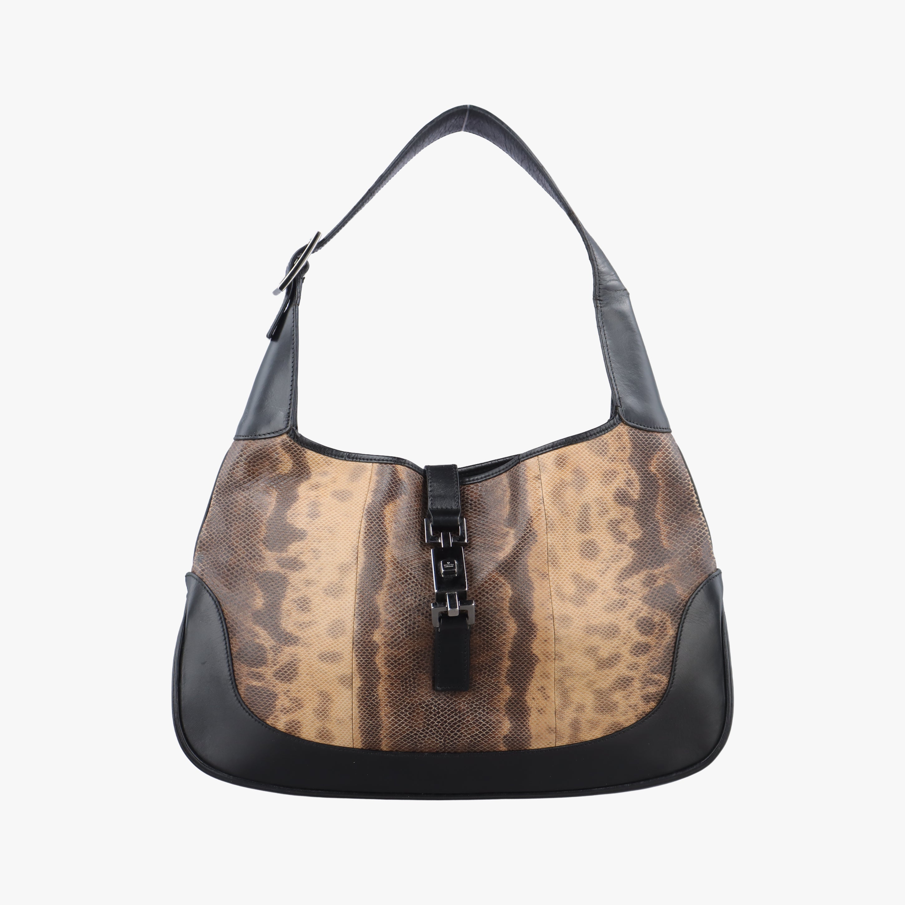 Pre-owned Gucci Jackie Brown×black×Multicolour Leather 001.33 handbag | stylenewstar