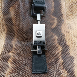 Pre-owned Gucci Jackie Brown×black×Multicolour Leather 001.33 handbag | stylenewstar