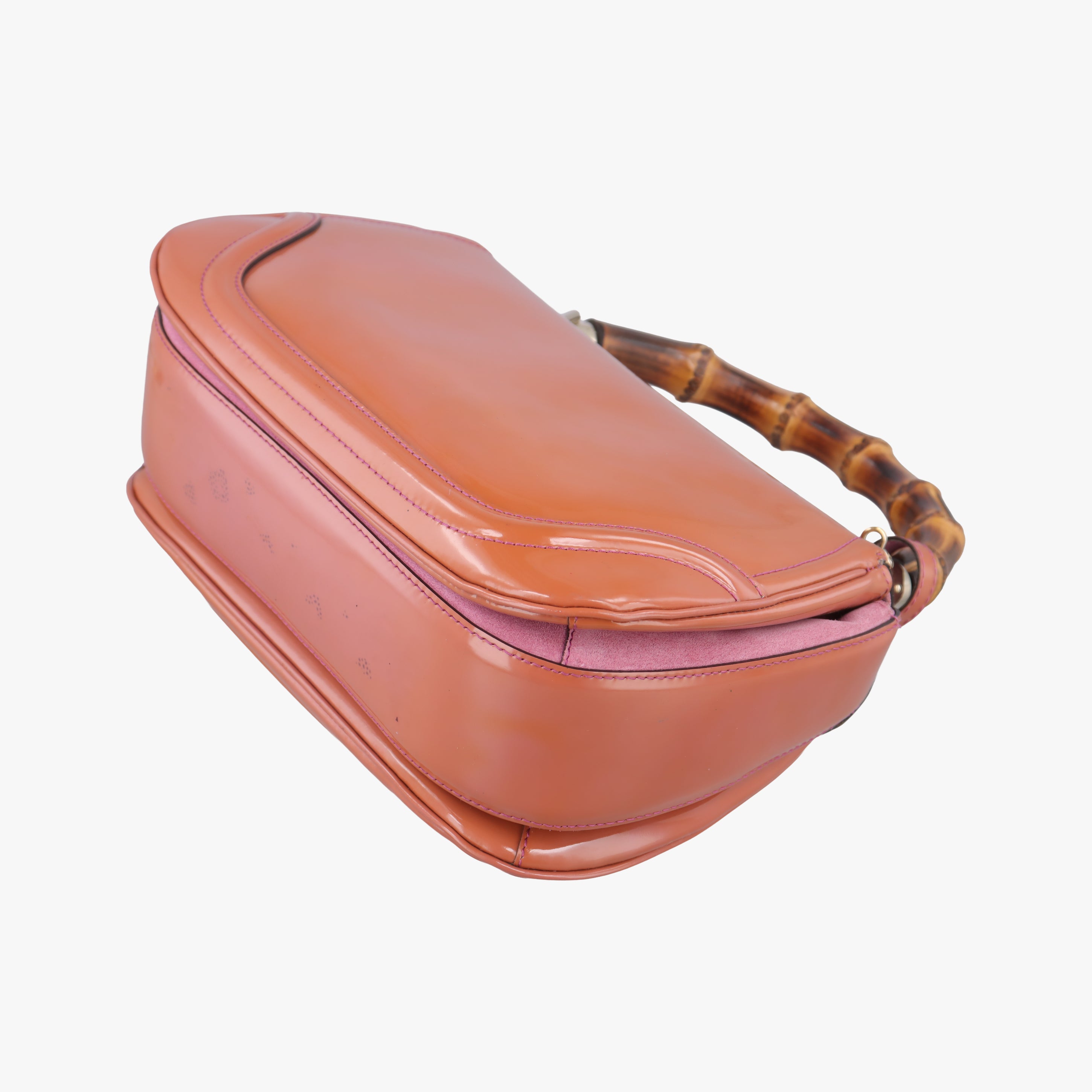 Pre-owned Gucci New Bamboo Orange Patent 254884 handbag | stylenewstar