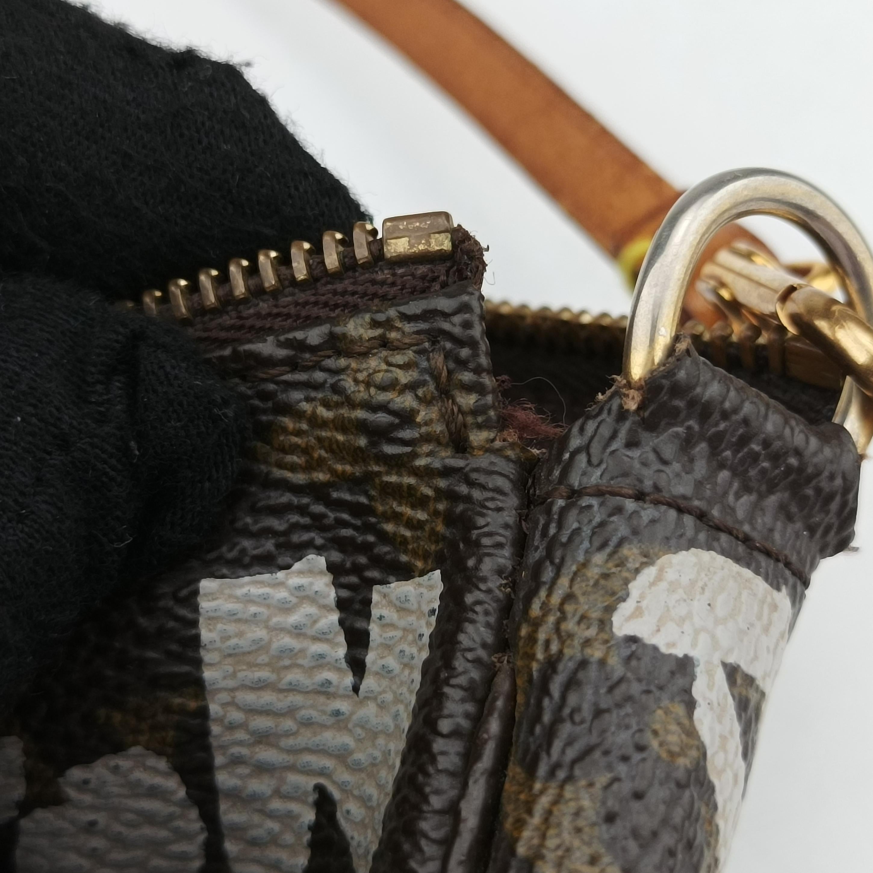 Secondhand Louis Vuitton Monogram Graffiti Pochette Accessoires Brown×Argent Monogram Graffiti M92192 handbag | stylenewstar