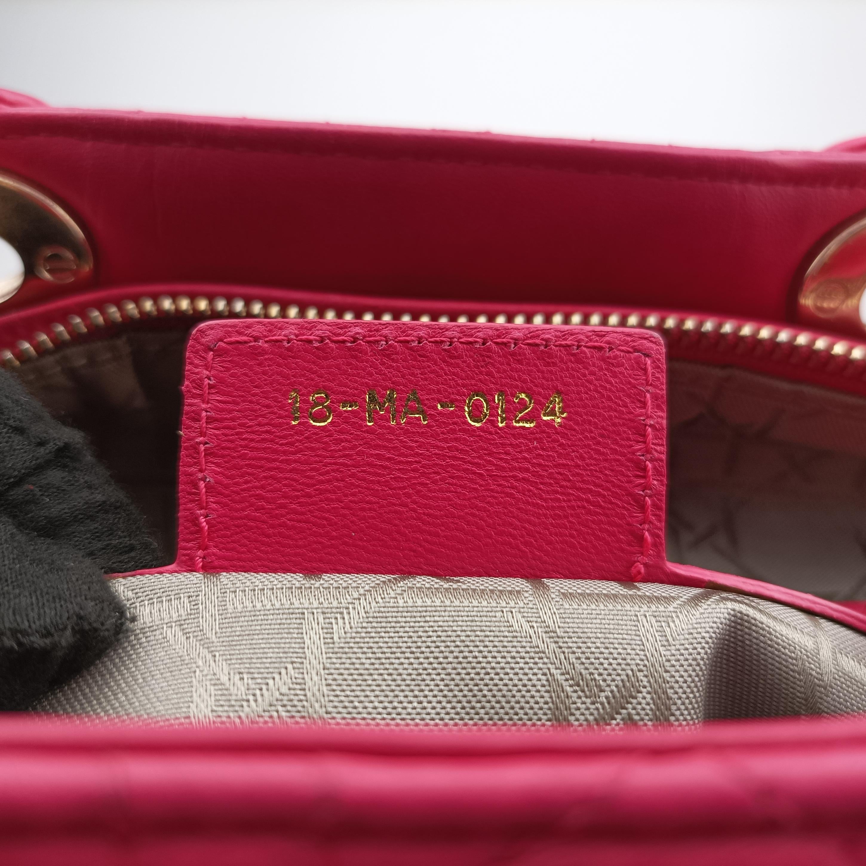 Pre-owned Christian Dior Lady Dior Rose lambskin  shoulderbag | stylenewstar